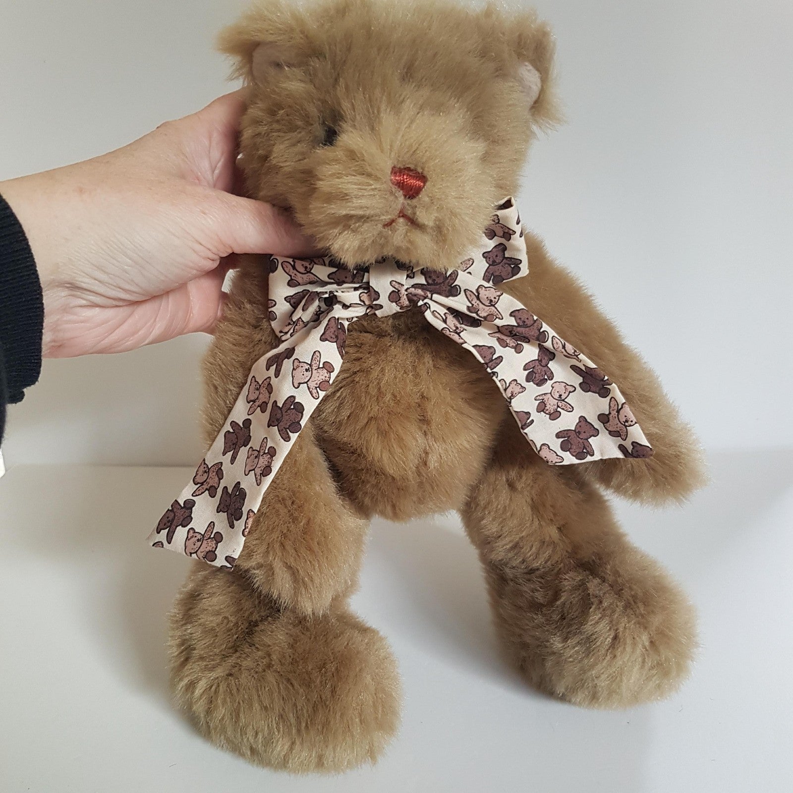 Floppy TEDDY BEAR Bow 32cm Plush Soft Toy Heavy Stuffed Animal Cuddly Beanbag7