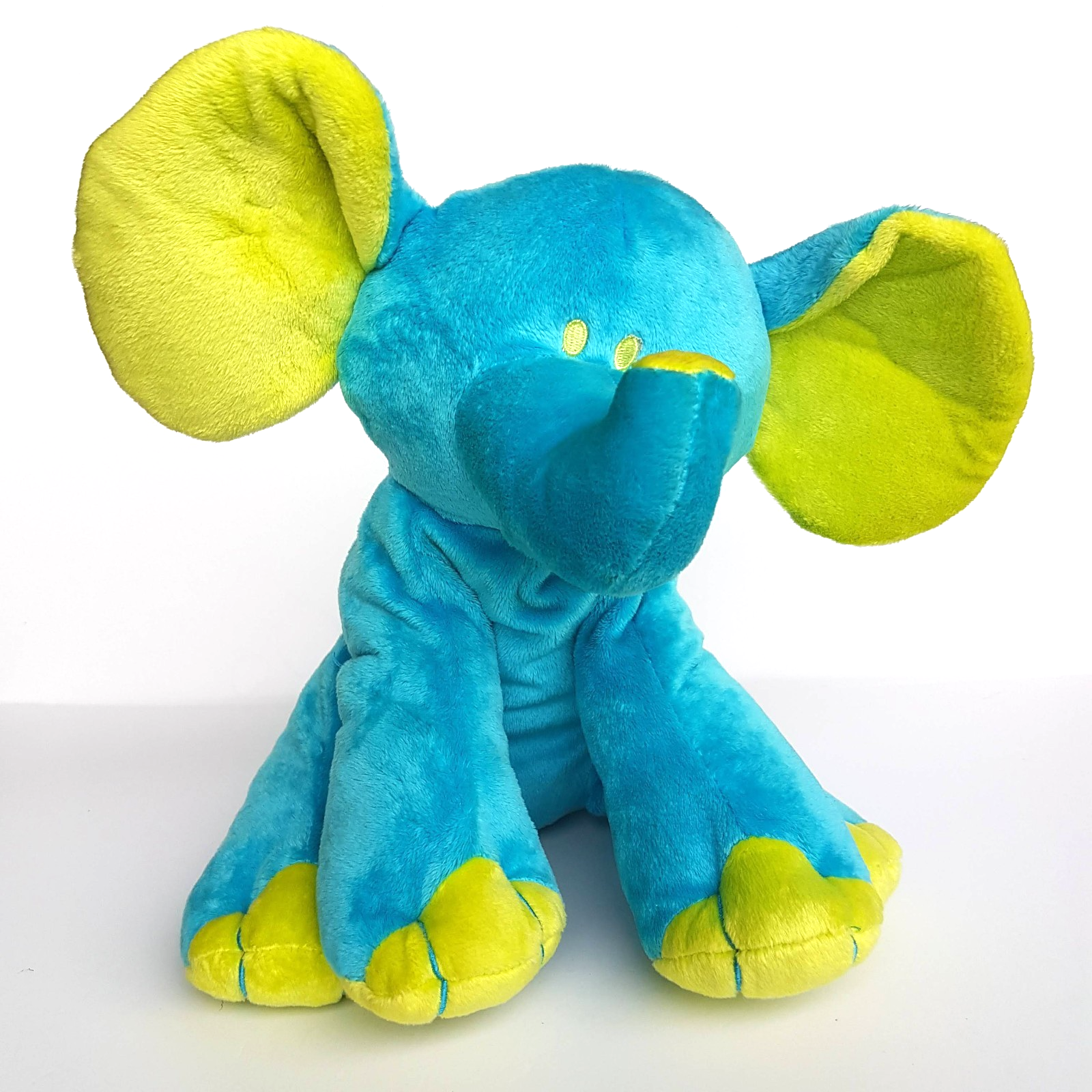Teddy & Friends ELEPHANT Plush Blue Green Neon Soft Toy Stuffed Animal Floppy0