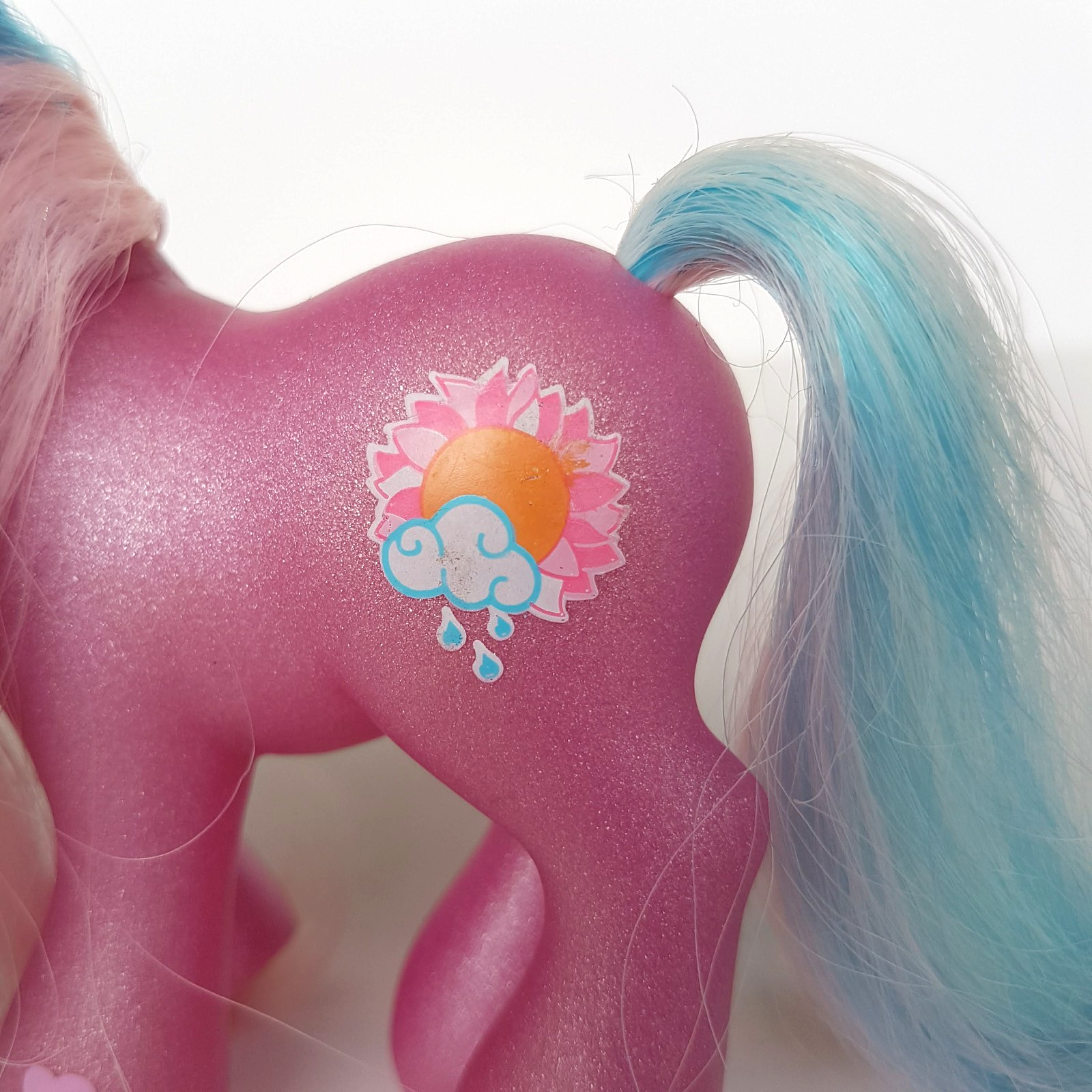 My Little Pony SUNSHOWER Horse Hasbro Vinyl Toy 2002 Brushable Sun Clouds Rain2