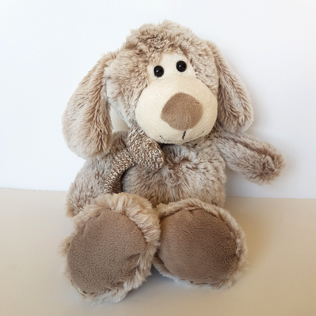 Floppy QUALITY TEDDY Plush Dog 27cm Frosted Beige White Stuffed Animal Soft Toy2