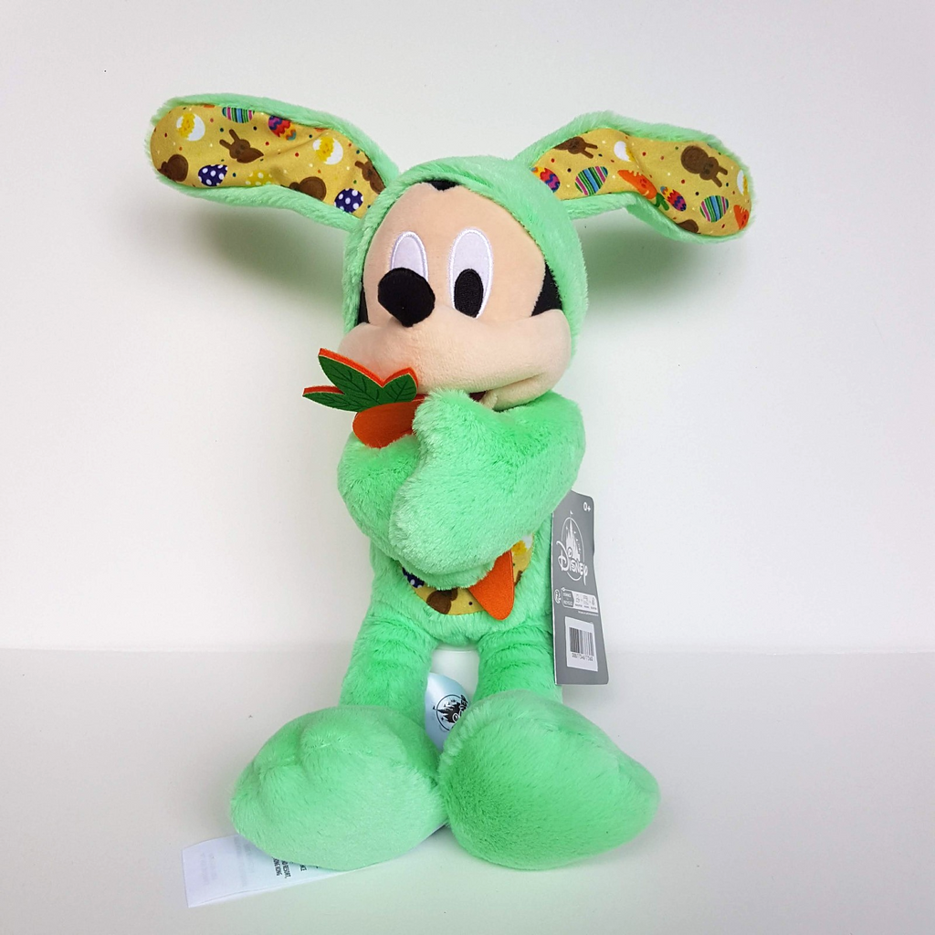Disney MICKEY MOUSE Easter Green Bunny TAGS Plush 31cm Stuffed Animal Soft Toy0