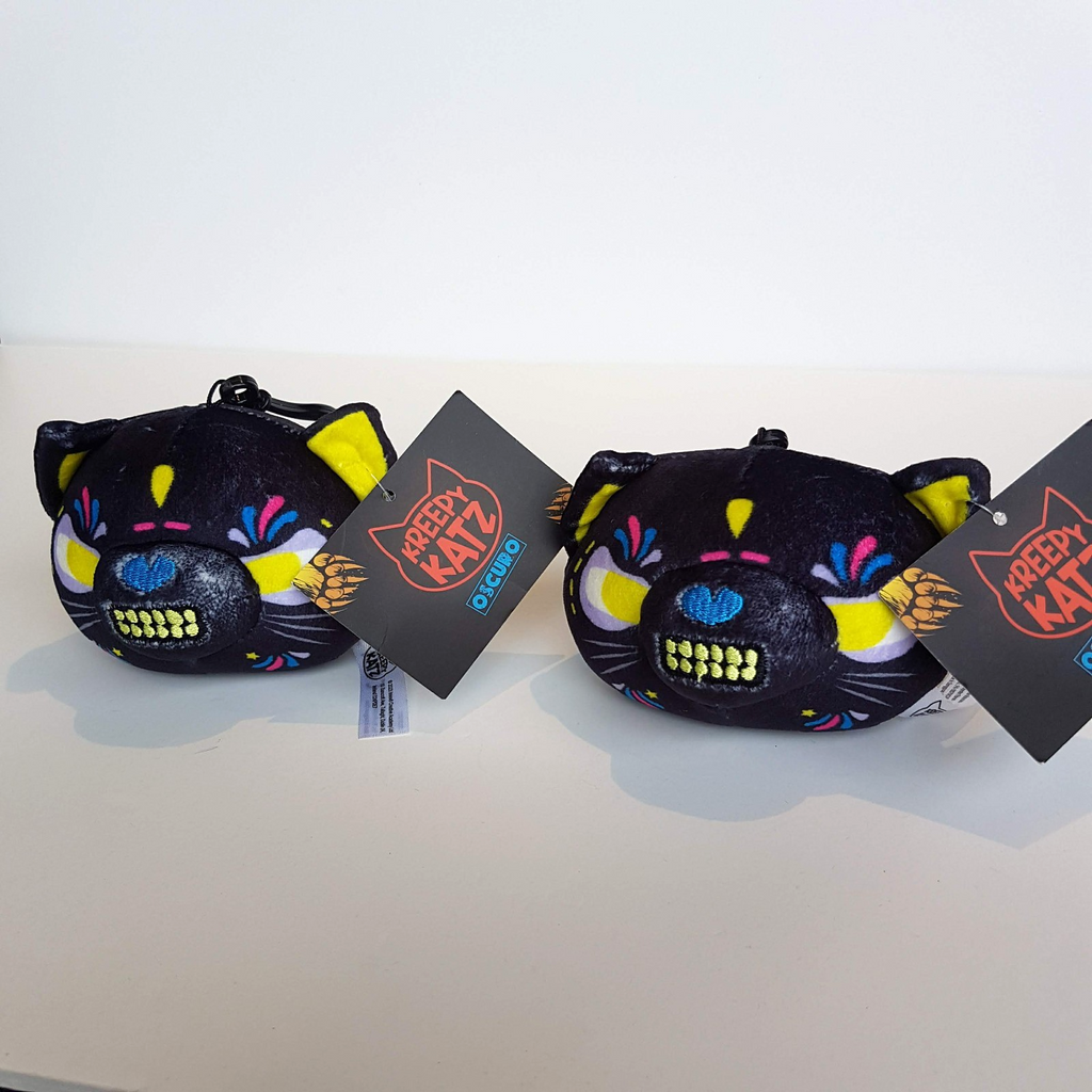 KREEPY KATZ Clip On Key Ring LOT Cat Plush Frankenkitty Fungus Oscuro Kandy Toy11