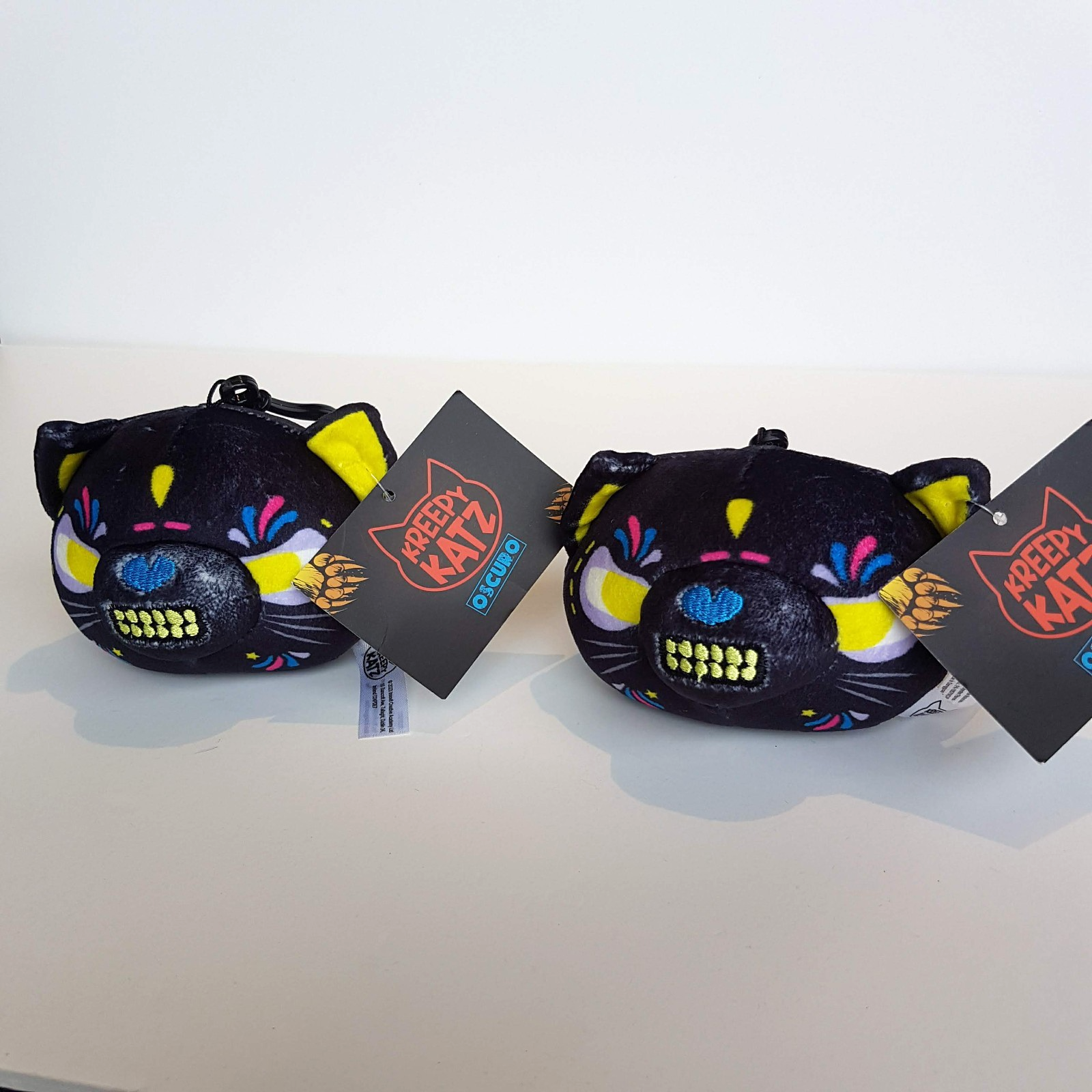 KREEPY KATZ Clip On Key Ring LOT Cat Plush Frankenkitty Fungus Oscuro Kandy Toy11