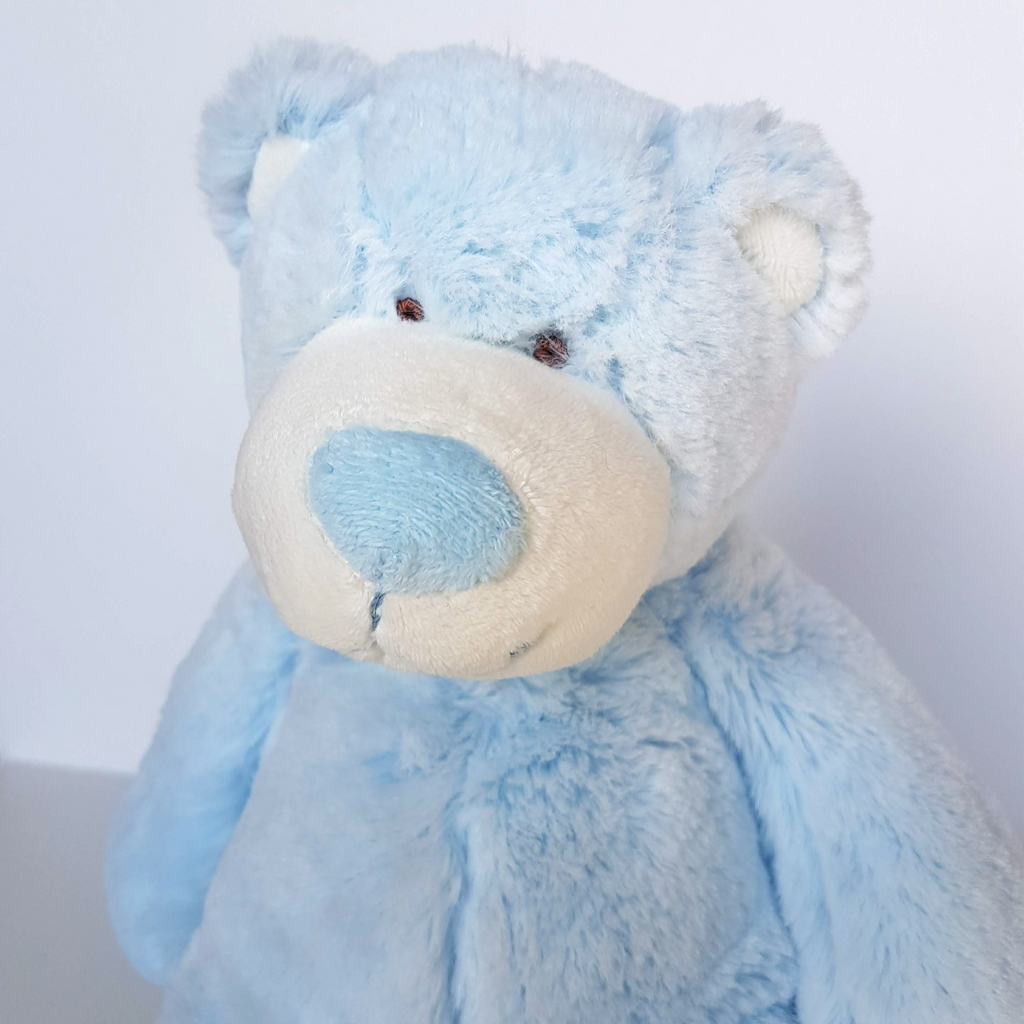 Minkplush THOMAS BLUE TEDDY BEAR Floppy Plush Soft Toy 30cm Stuffed Animal Cute2