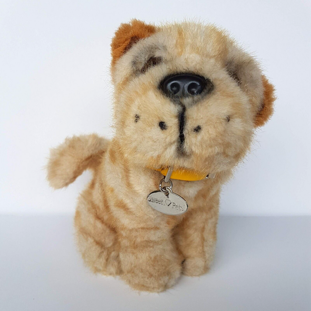 SHAR PEI Puppy DOG Playful Plush Stuffed Animal Small Soft Toy Cute Pet Collar0
