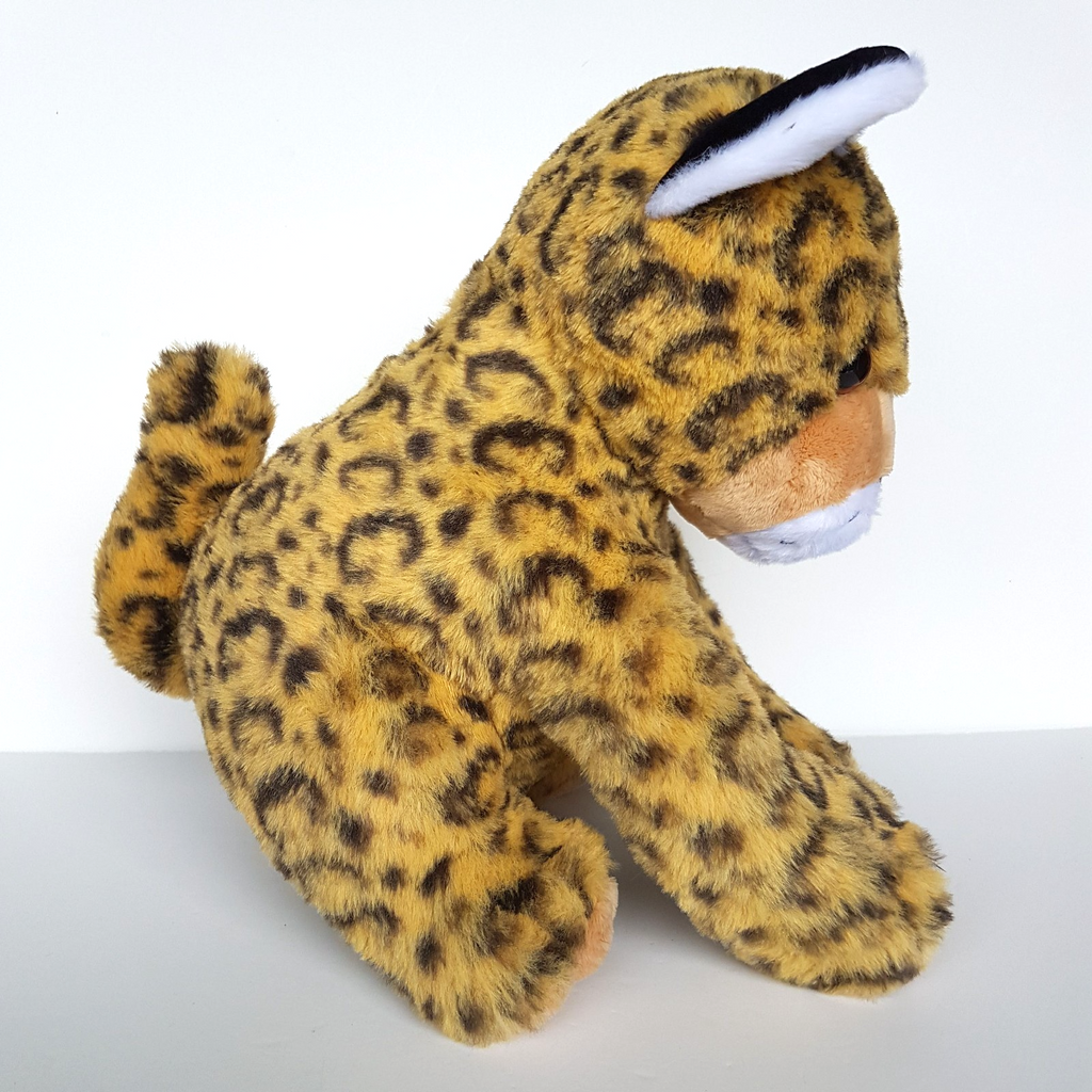 Pretty LEOPARD WILD CAT Spotted Jaguar 28cm Plush Stuffed Animal Safari Zoo Toy1