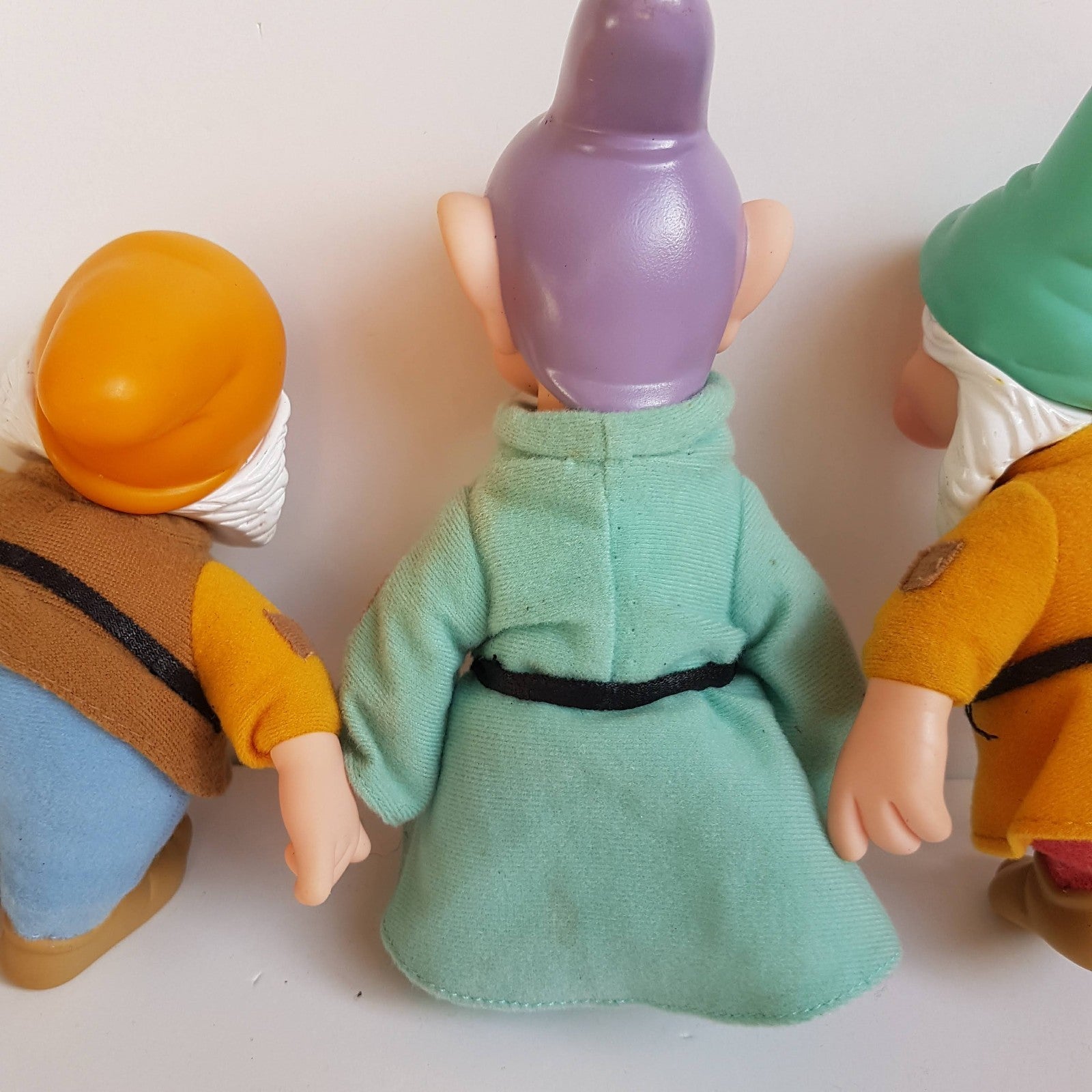 Applause SEVEN DWARFS Rubber Face Plush Soft Toy Dopey Bashful Happy Vintage Toy9