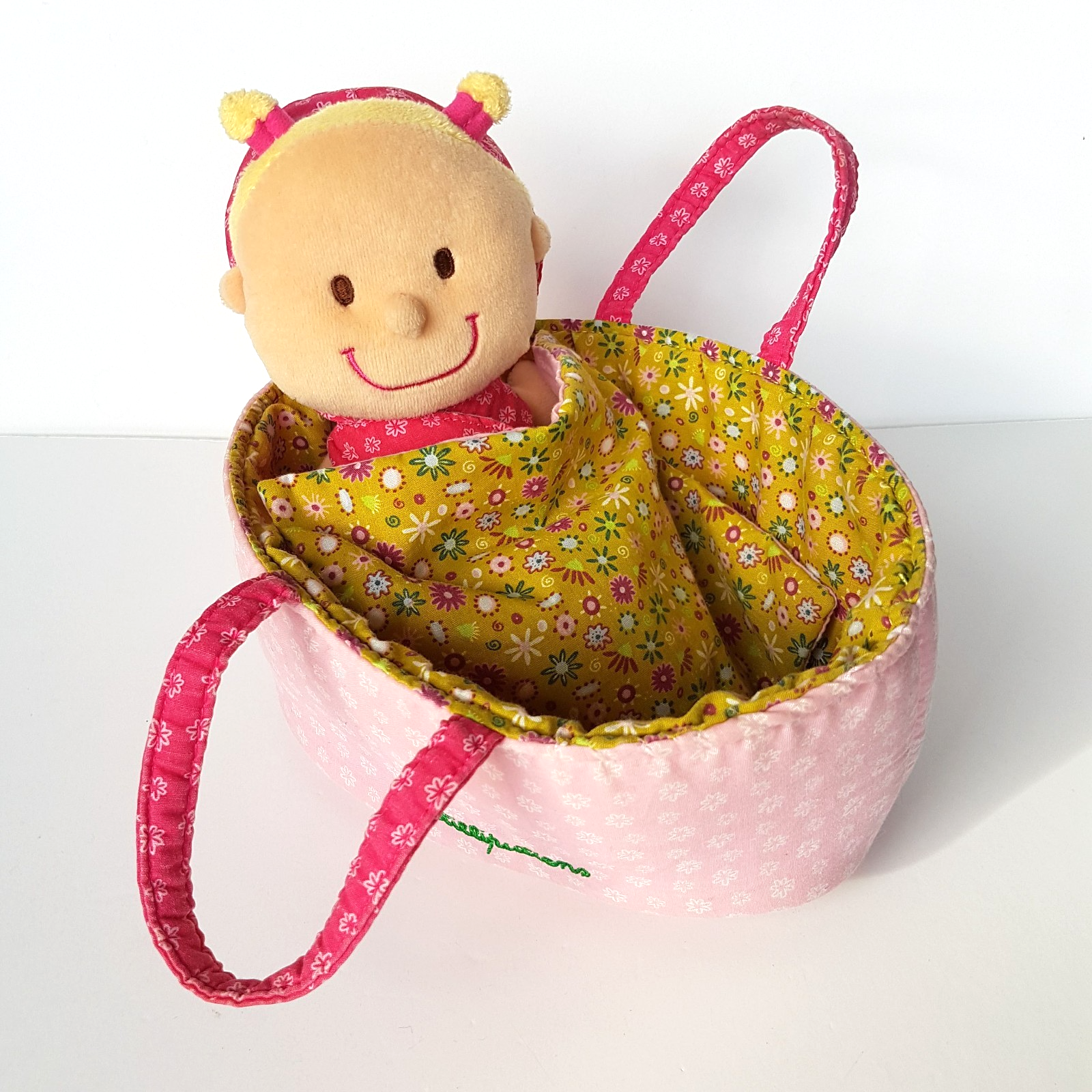 Lilliputiens BABY DOLL & CARRIER Plush Soft Toy Bassinet Cloth Doll Pretend Play2