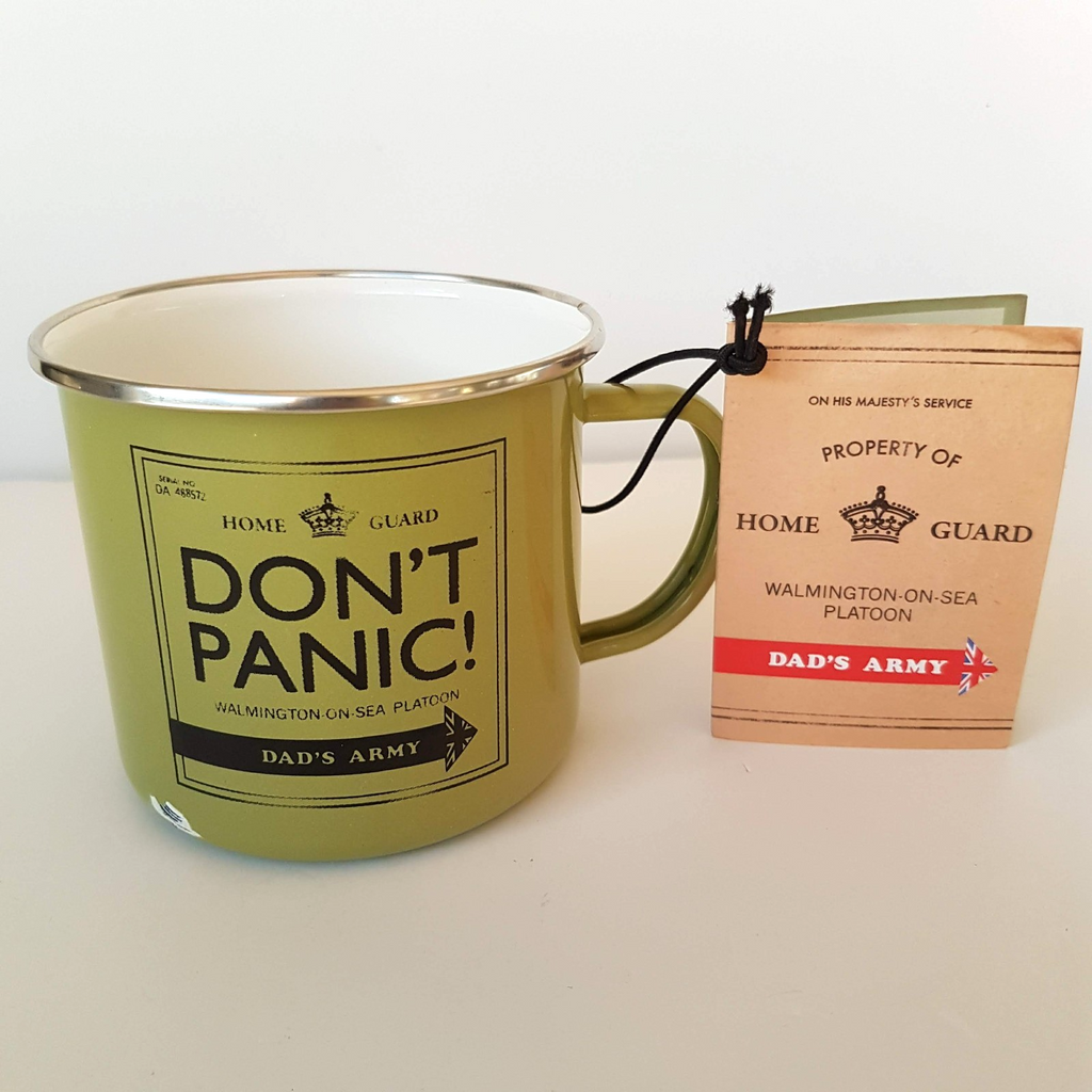 Dad's Army DON'T PANIC ENAMEL MUG 2012 Military Comedy TV Series CHIPPED Gift0