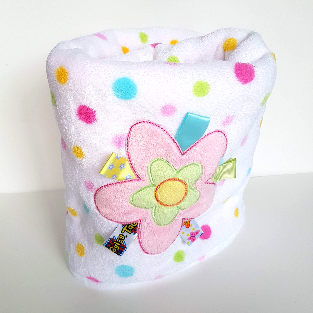 Higgledee BABY FLOWER Polar Fleece Spots Cuddle Blanket Polka Dots 102 x 86cm0