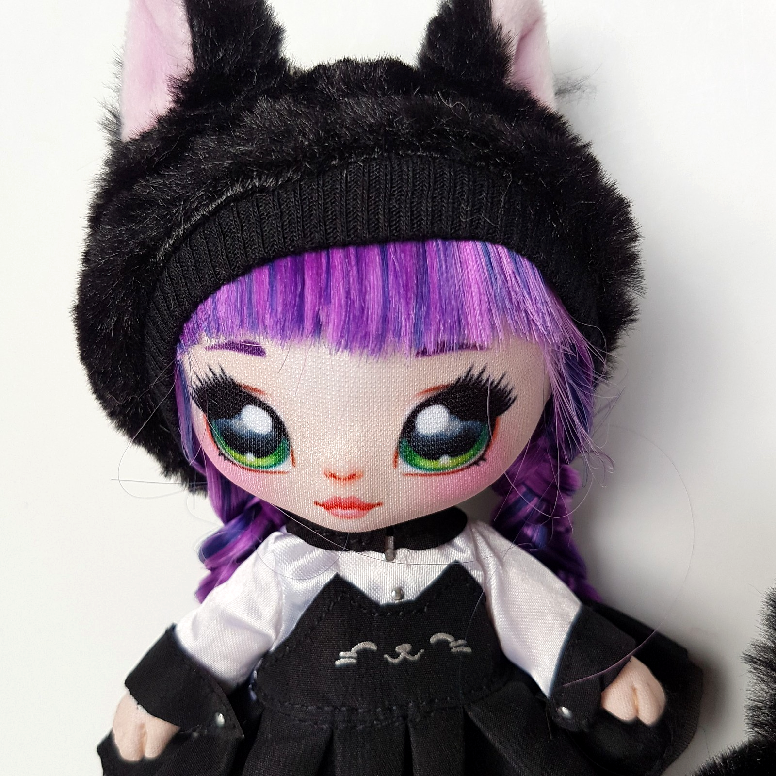 Na! Na! Na! Surprise TUESDAY MEOW Black Kitty Cat Doll Clothes Purse Purple Toy7