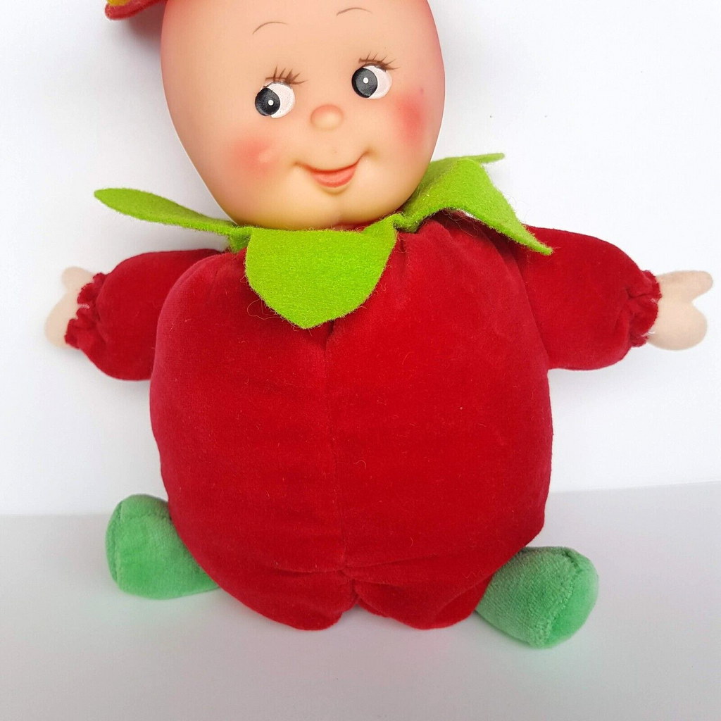 Cute TOMATO BABY DOLL Plush Fruit Rubber Face Velour Collectible Soft Toy Unique3