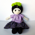 Handmade FRIDA KHALO INSPIRED Doll 41cm Mexican Fabric Artist Soft Toy Felting0
