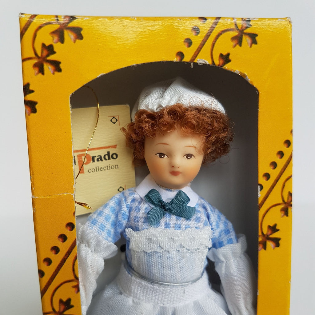 Del Prado Doll House VICTORIAN NANNY MAID Doll Blue White Collectible Toy BOX1