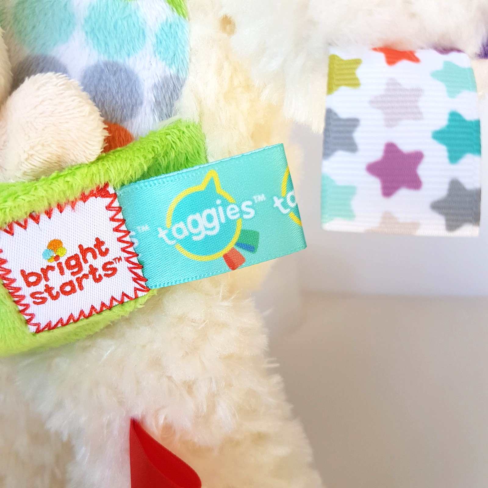 SNUGGLE & PLAY TAGGIES Bear 35cm Plush Rattle Bright Start Soft Toy Lovey Toy8