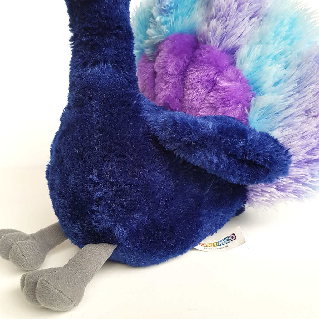 Korimco BLUE PURPLE PEACOCK Bird Plush 29cm Stuffed Animal Soft Toy Lil Friends3