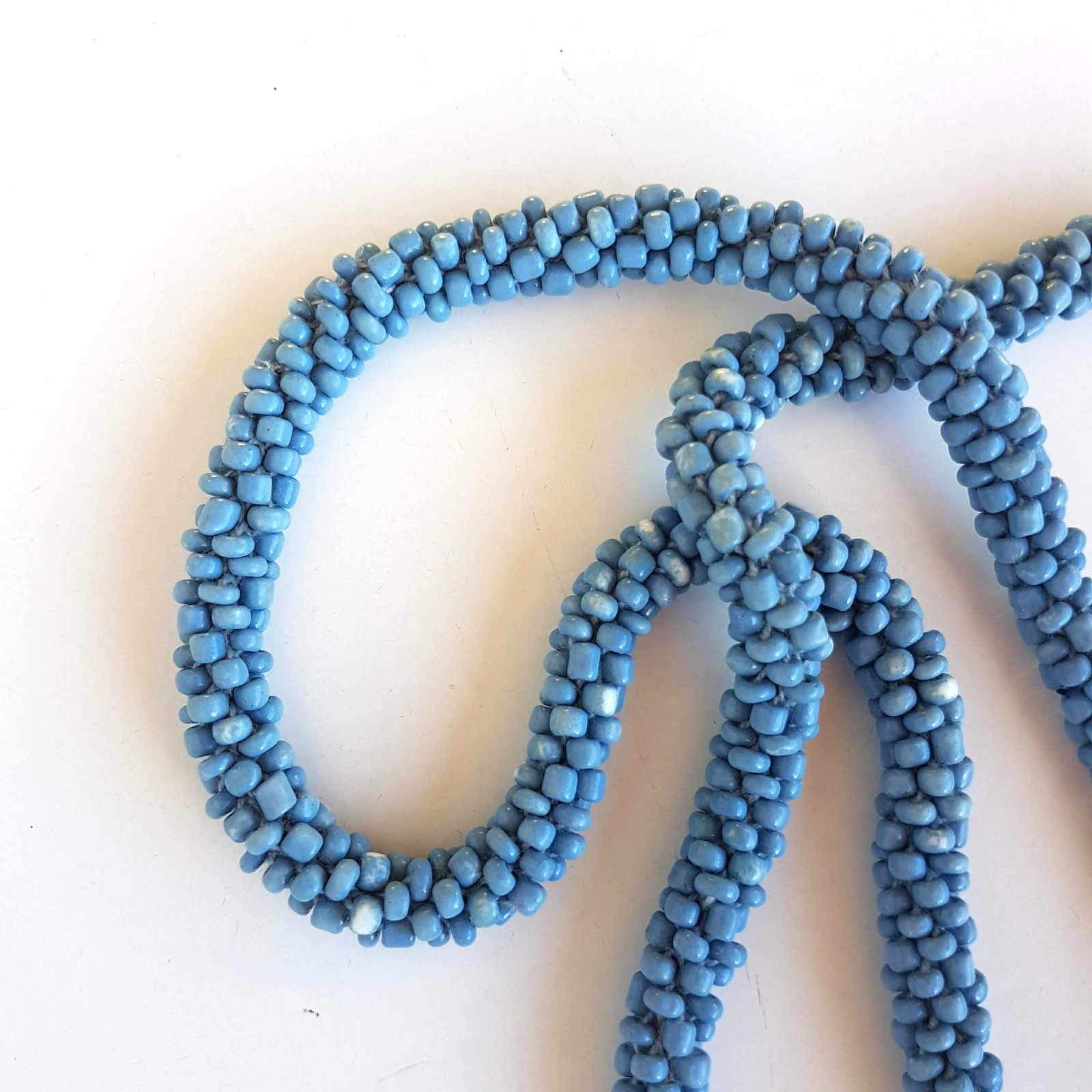 Beaded Long ROPE STRAND NECKLACE 120cm Blue Beach Jewellery Coastal Boho Fashion1