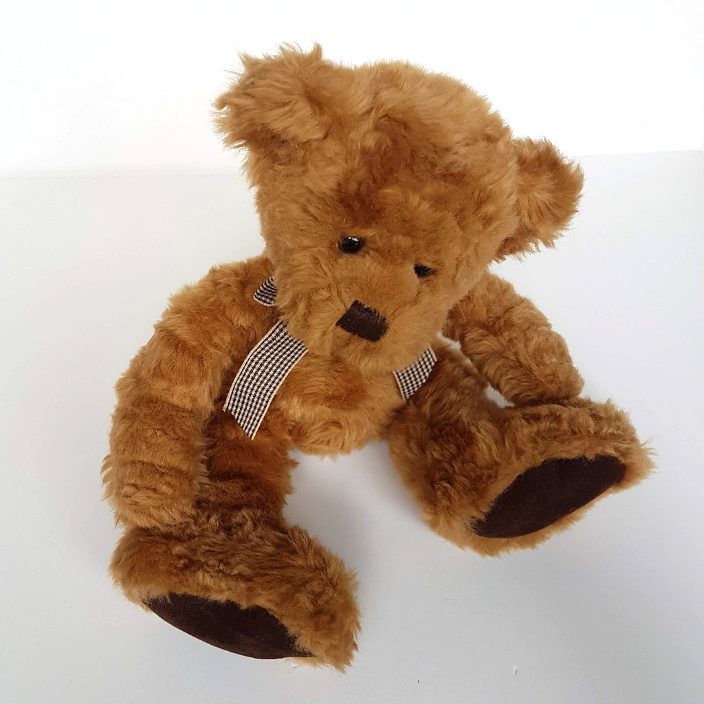 Russ LANGLEY TEDDY BEAR 28cm Plush Soft Toy Stuffed Animal Cuddly Floppy Heavy3