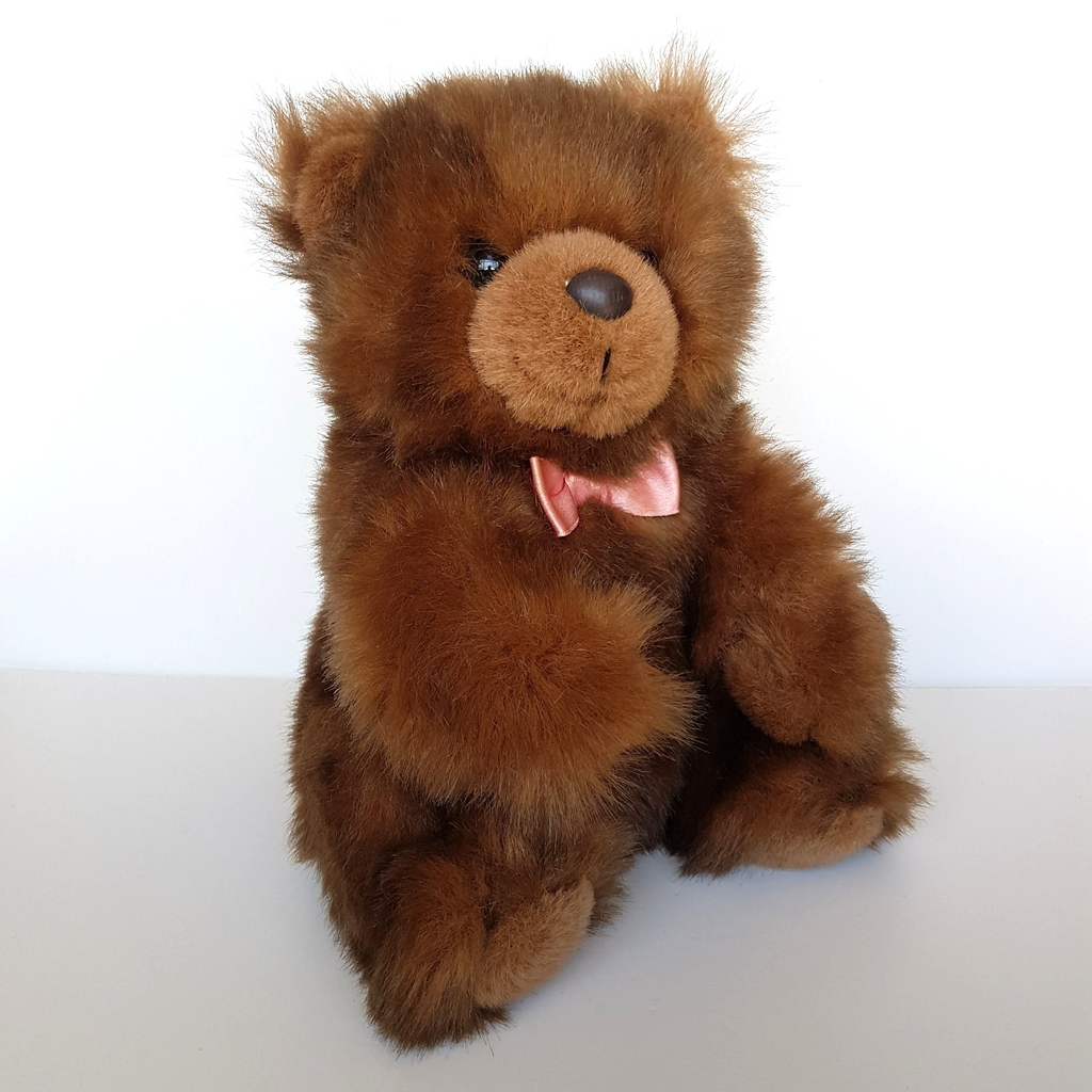 VTG Gina Toys TEDDY BEAR 29cm Stuffed Animal Bow Soft Toy Collectible Bear Cute1