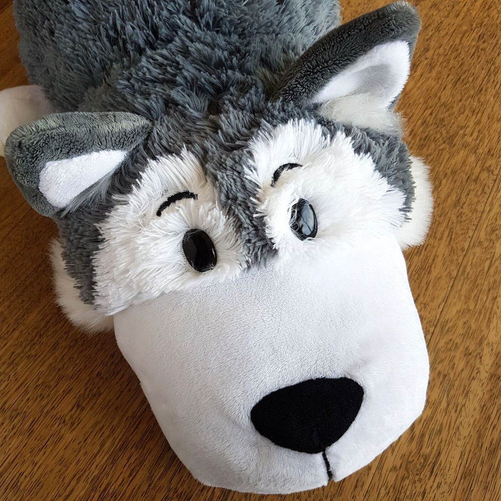 Flip a Zoo HUSKY DOG POLAR BEAR Plush 48cm Stuffed Animal Soft Toy Reversible1