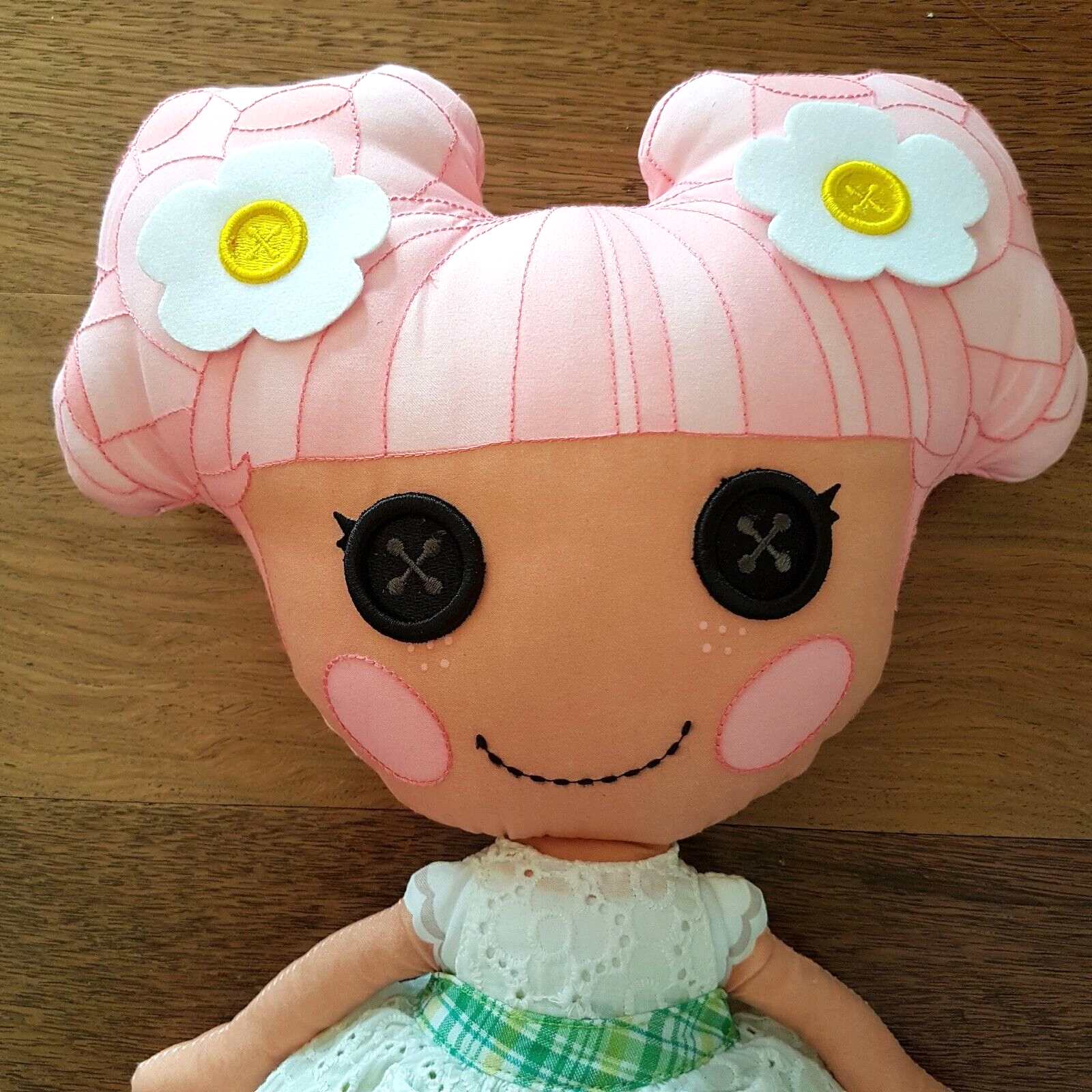 EUC Lalaloopsy BLOSSOM FLOWERPOT 18" Plush Fabric Rag Doll Lace Dress Embroidery1