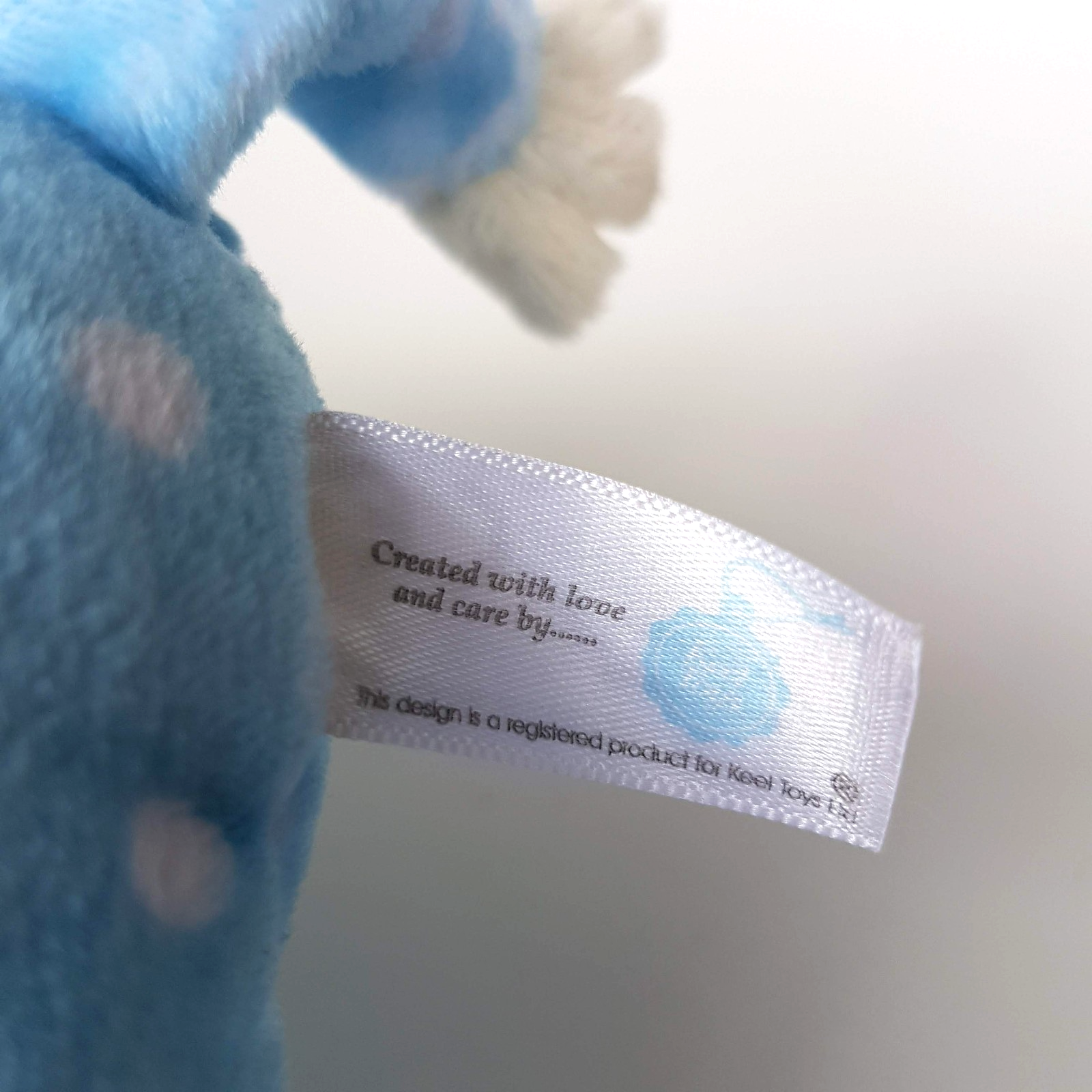Keel BLUE POLKA DOT GIRAFFE Baby Soft Toy Crinkle Ears Stuffed Animal 16cm Cute7