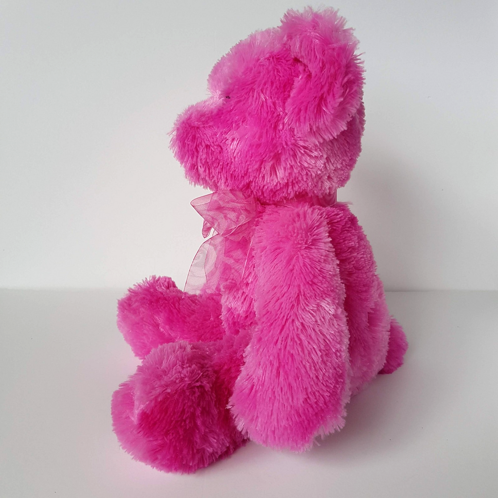 Korimco HOT PINK HEART BEAR Teddy Stuffed Animal 37cm Bright Soft Toy Rose Bow2