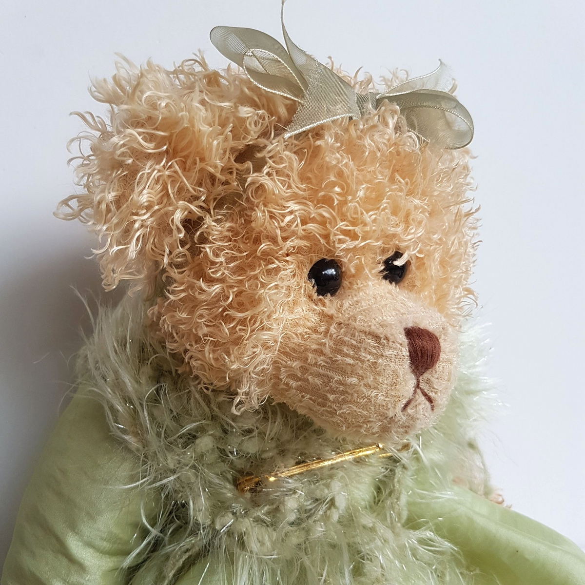 Large SETTLER BEAR Teddy Bear 42cm Plush Soft Toy Green Dress Stuffed Animal1