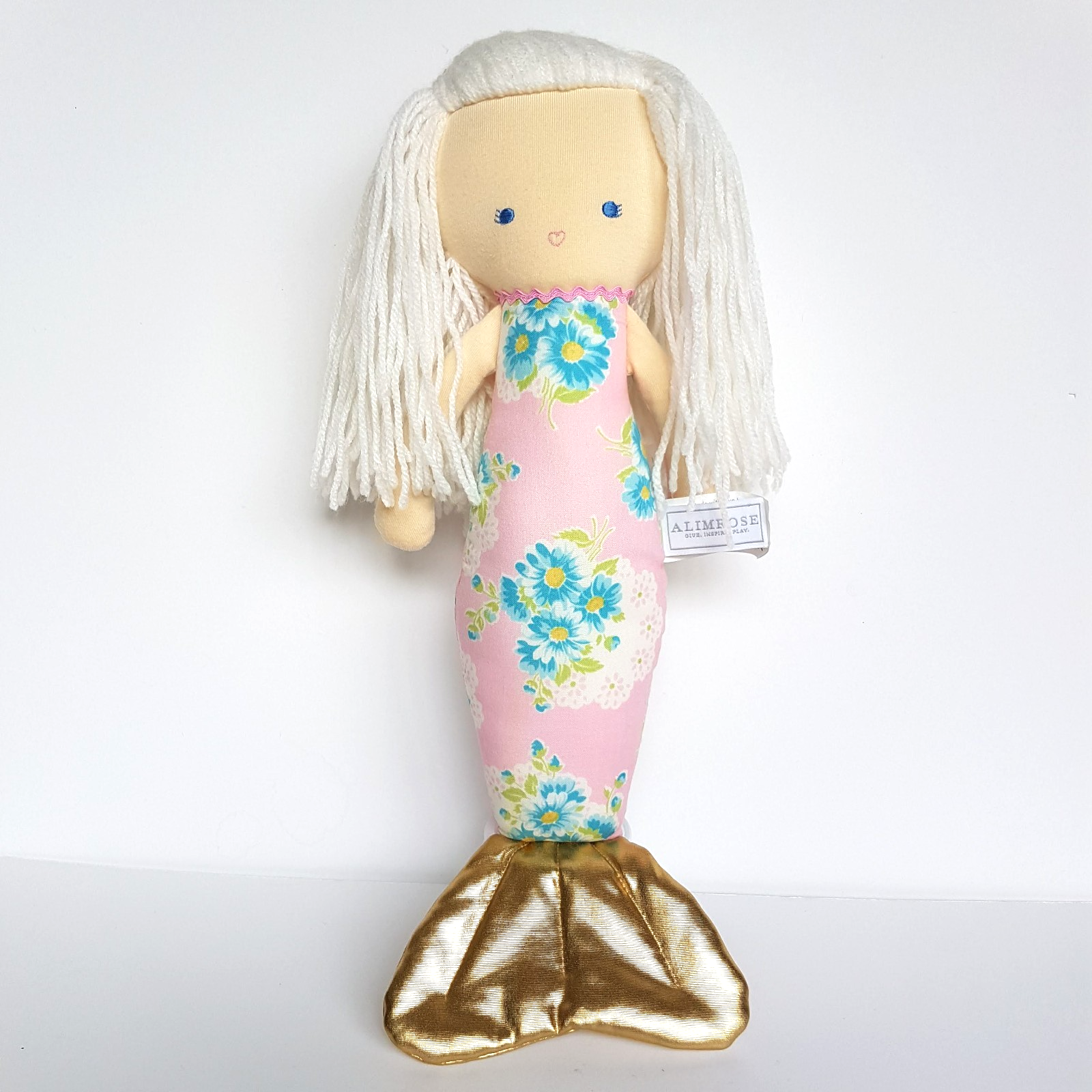 Alimrose FLOWER MERMAID DOLL Plush Pink Blue Floral Flower 39cm Stuffed Soft Toy1