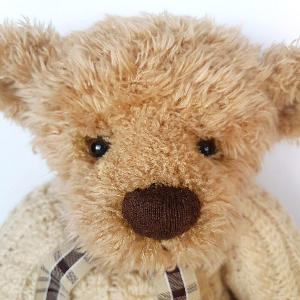 Russ ELLIOTT TEDDY BEAR Soft Toy Stuffed Animal 35cm Jumper Collectible Weighted6