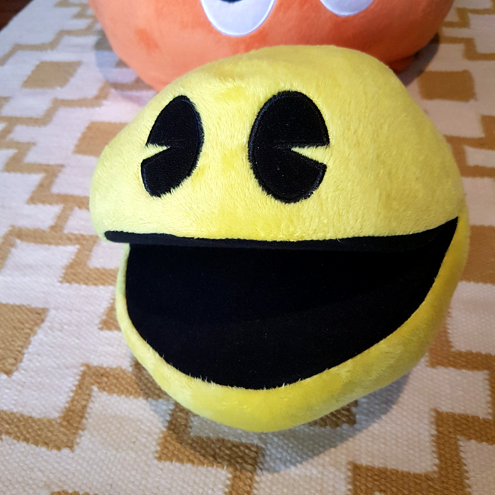 Rare 80s PACMAN CLYDE Large Plush Vintage + Pacman Reversible Ghost Soft Toy LOT12