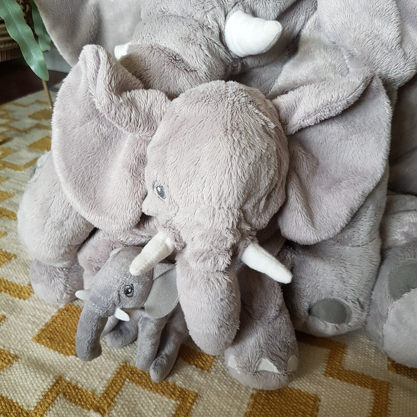 Ikea LARGE ELEPHANT MUM & BABY 57cm long Plush Soft Toy Safari Stuffed Animal1