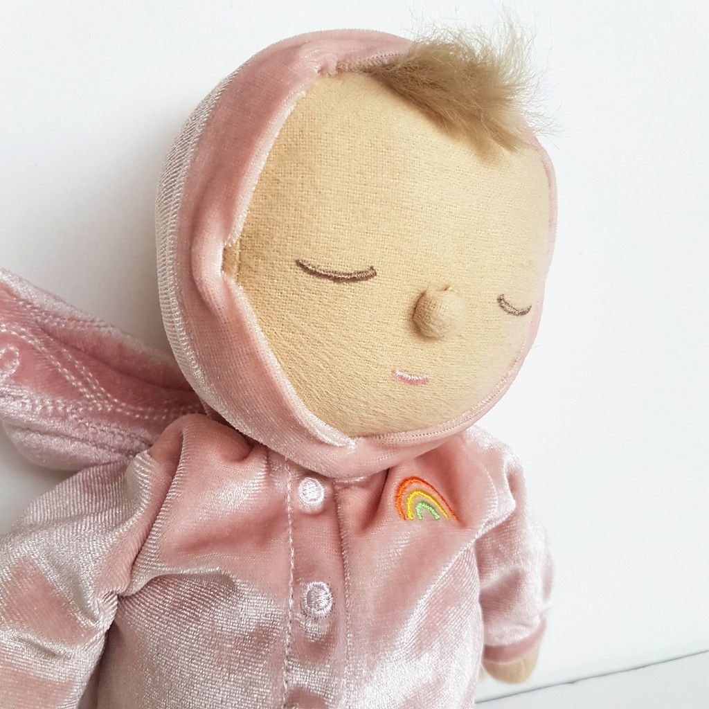 Olli Ella DOZY DINKUMS AURORA Fairy Doll Pink Plush Soft Fabric Doll Sleeping13