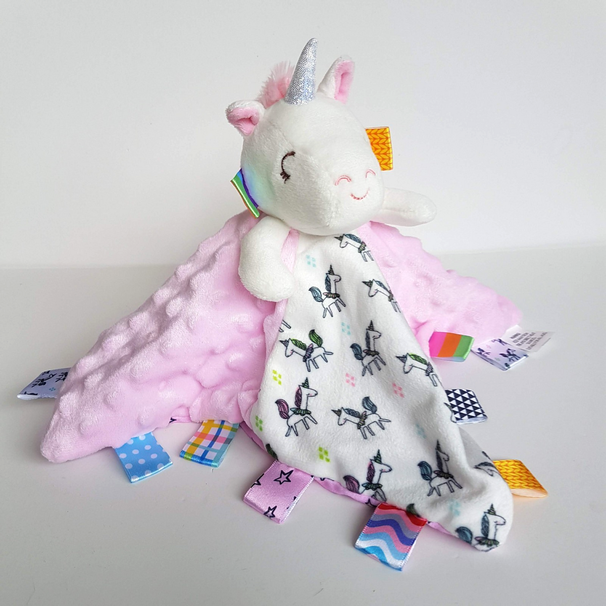 Adorable UNICORN Lovey Security Comforter Minky Dot Sleep Soother Baby Soft Toy0