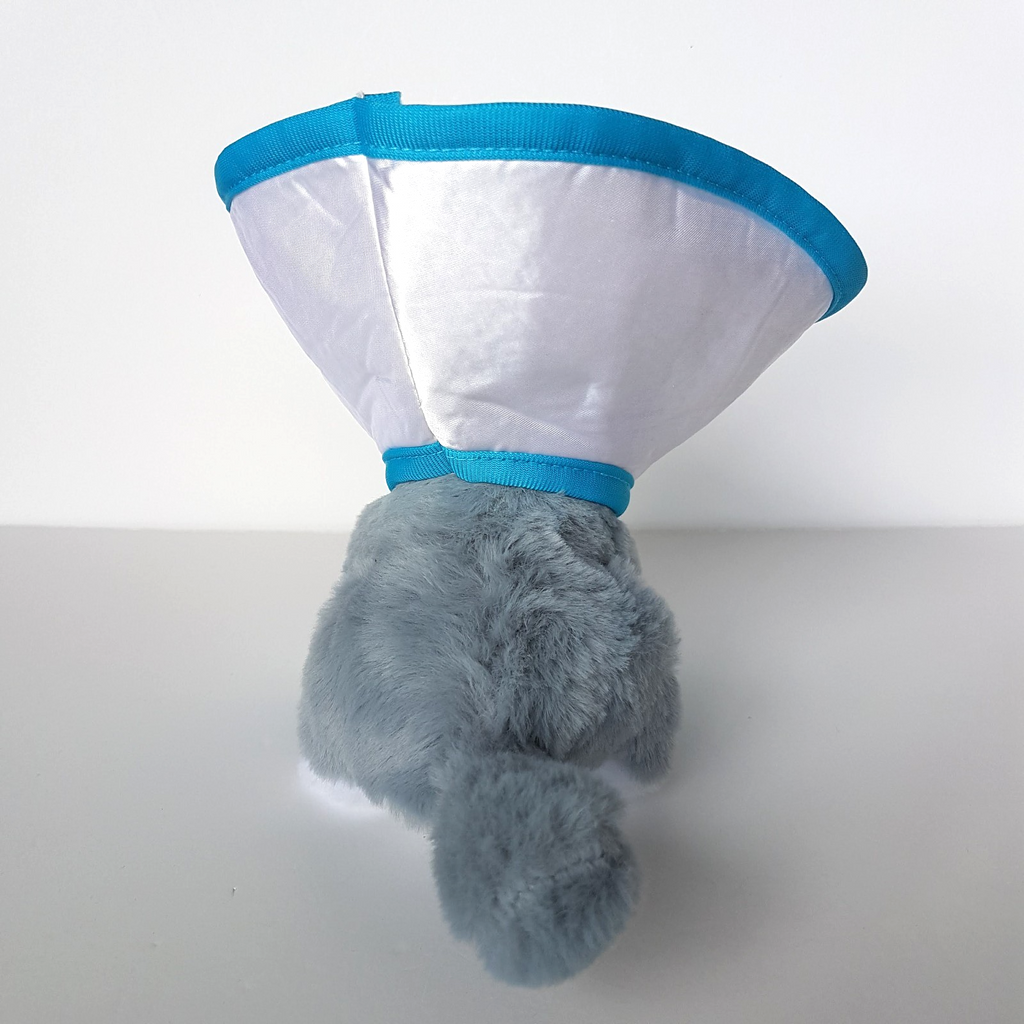 CAT AT THE VET Plush Stuffed Animal Kitten Soft Toy Get Well Pet Cone Bandages3