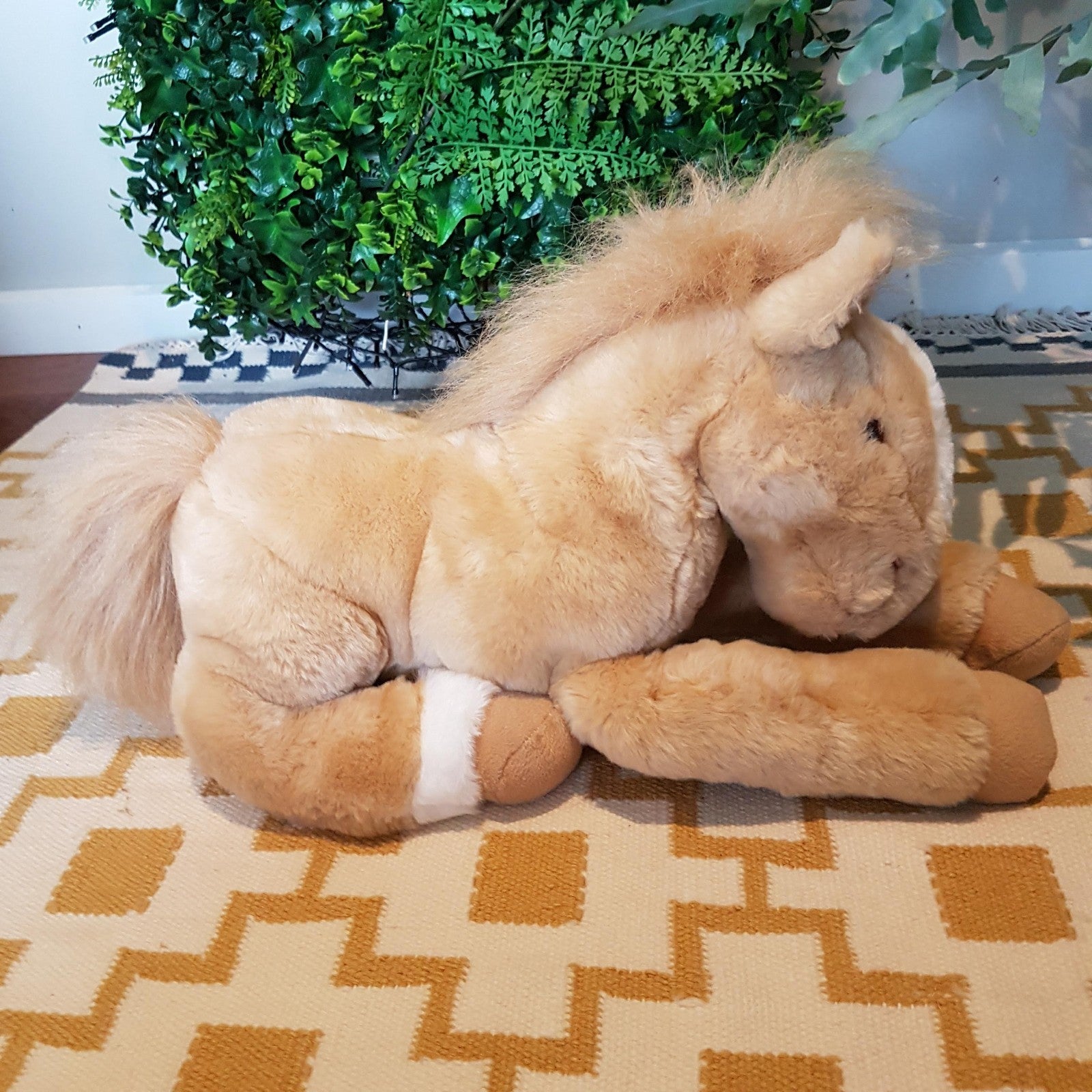 Commonwealth PALOMINO HORSE PONY Floppy Soft Toy Stuffed Animal Equestrian Cute3