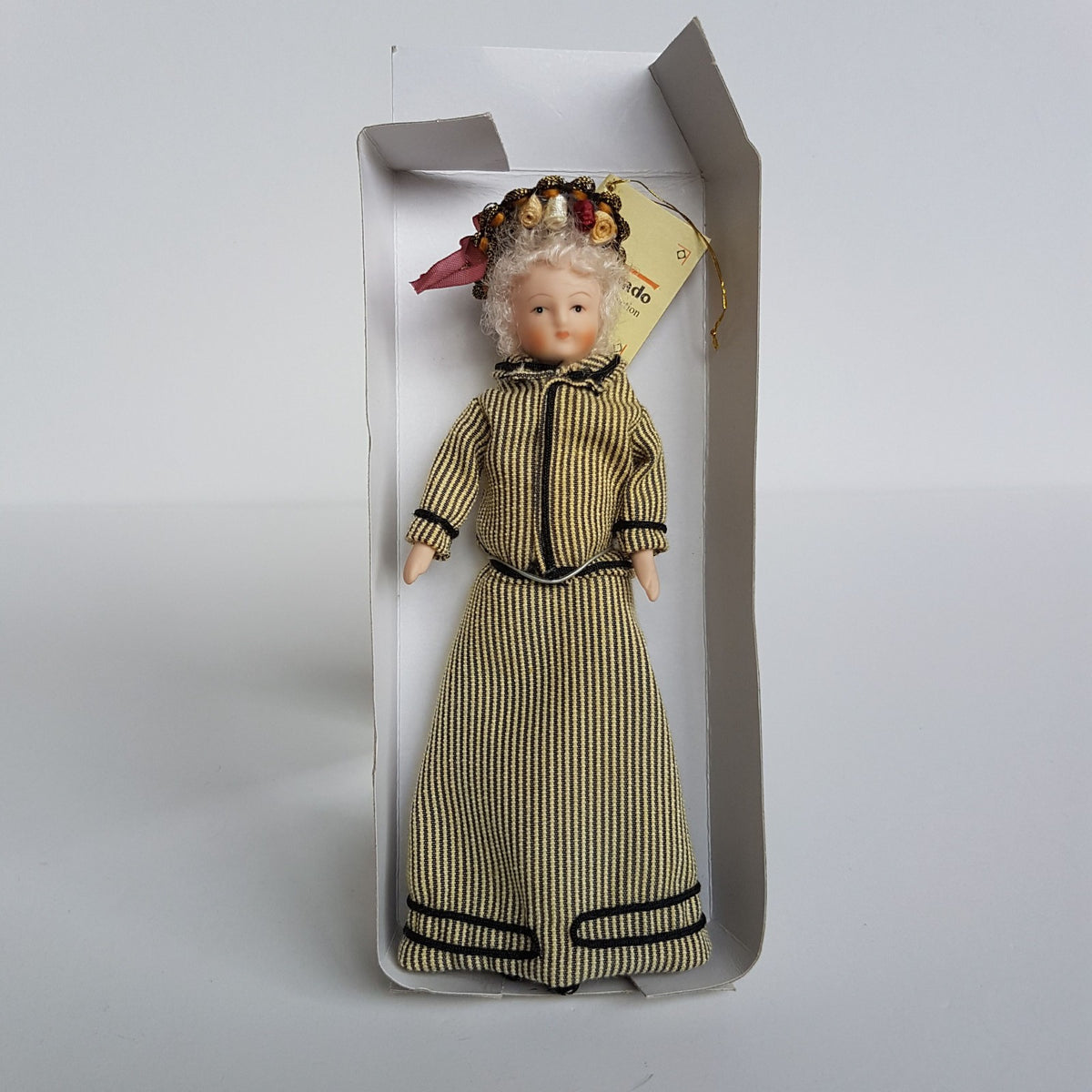 Del Prado Doll House VICTORIAN LADY Doll Woman Stripe Dress BOX Collectible Toy8