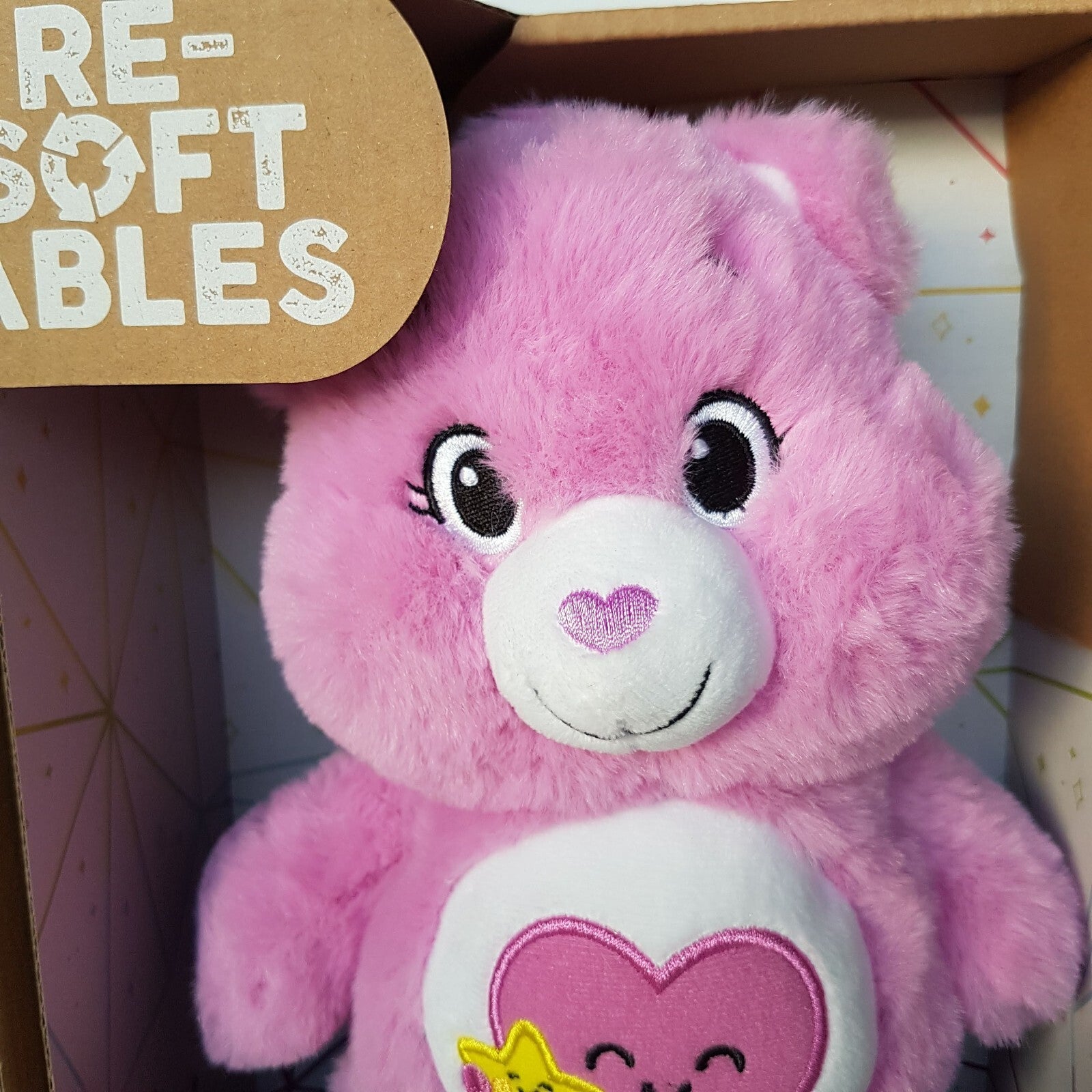 NIB Re Softables TAKE CARE BEAR Heart Star Plush Purple Stuffed Animal Soft Toy1