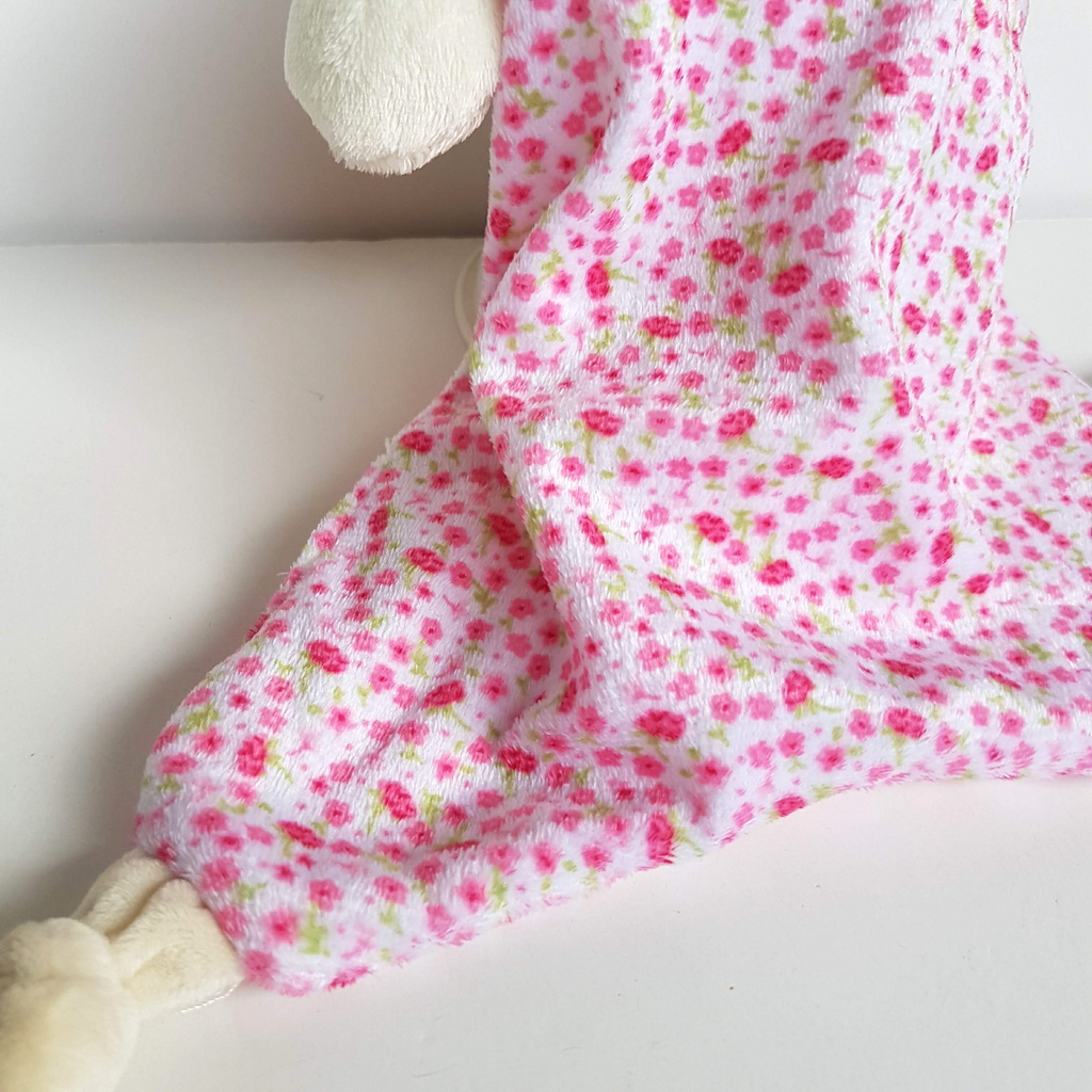 Ollie's Place MOUSE PINK FLOWER Lovey Security Comforter Sleep Toy Soft Toy Cute2