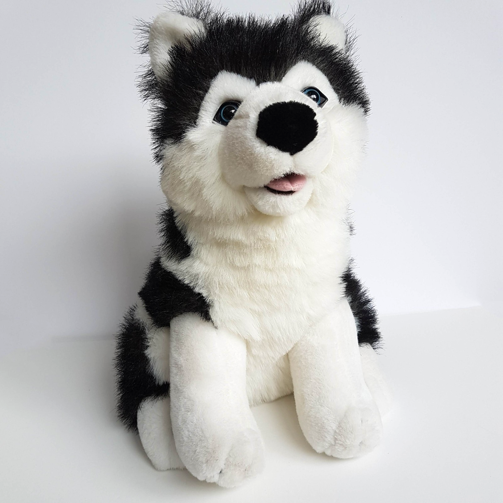 HUSKY DOG Puppy Plush Stuffed Animal 38cm Soft Toy Pet Blue Eyes Sitting Pet6