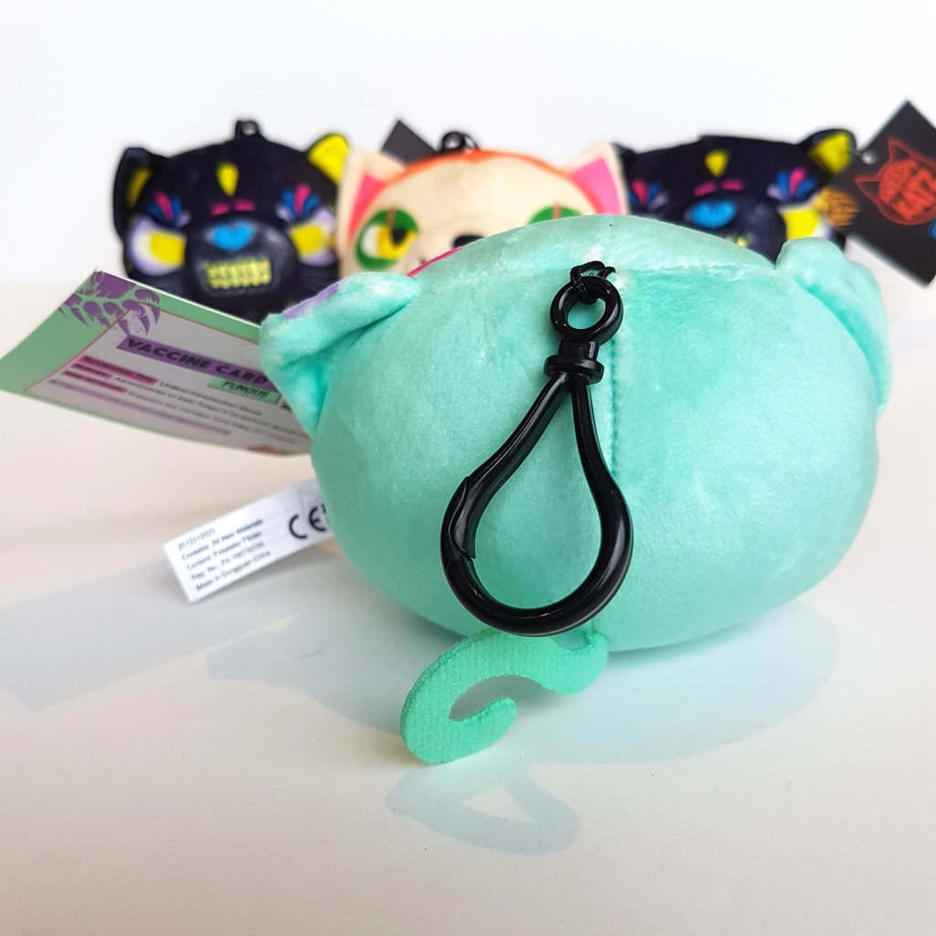 KREEPY KATZ Clip On Key Ring LOT Cat Plush Frankenkitty Fungus Oscuro Kandy Toy8