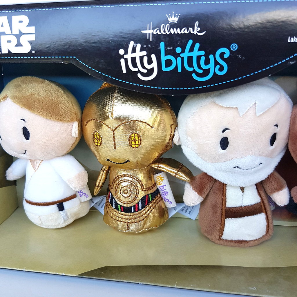 Itty Bittys STAR WARS COLLECTOR SET Luke C 3PO Obi Wan Jawa Soft Toy Exclusive2