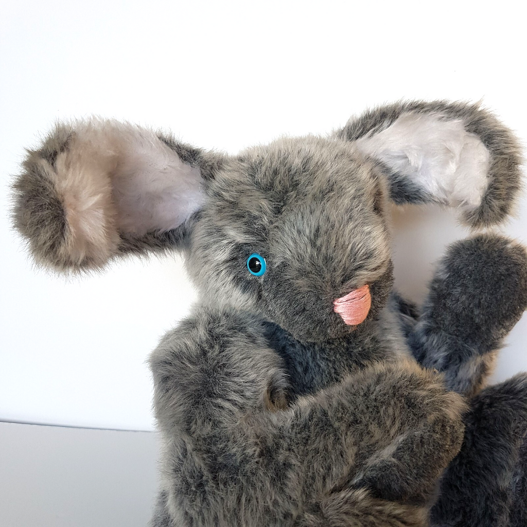 Jointed HANDMADE GREY BUNNY RABBIT 34cm Plush Weighted Stuffed Animal Soft Toy3