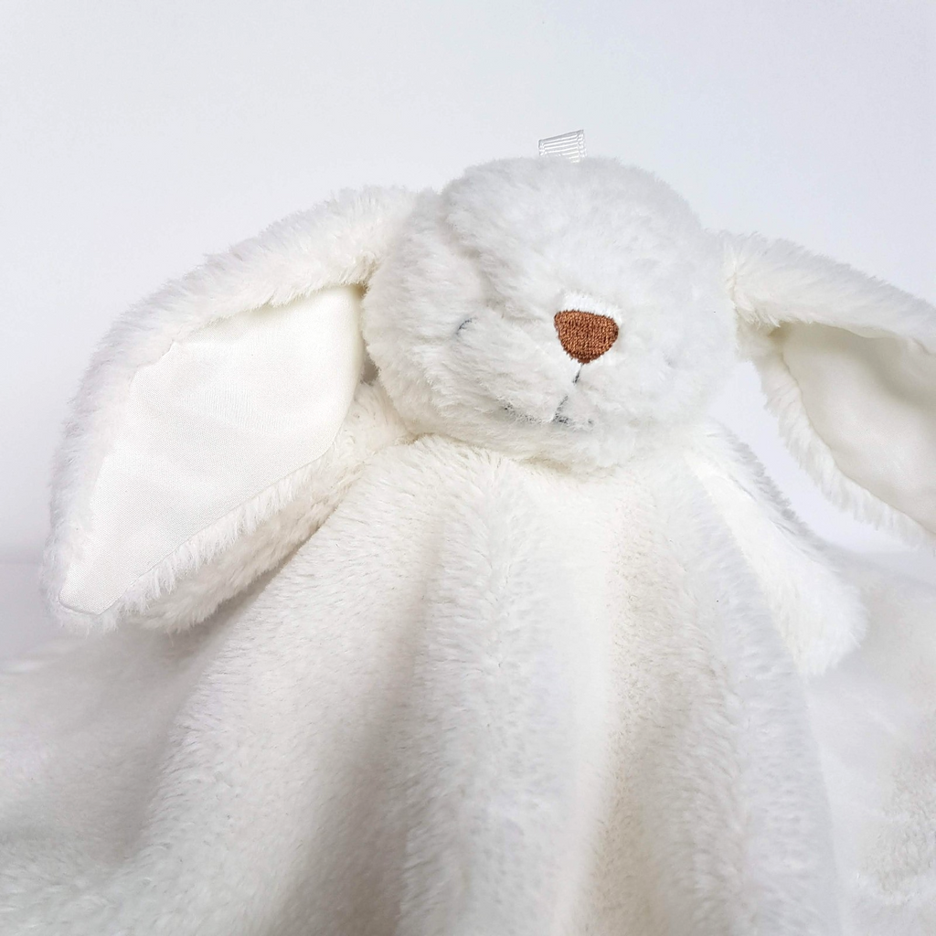Baby Baby WHITE BUNNY Lovey Plush Security Blanket Comforter Sleep Soft Toy Cute1