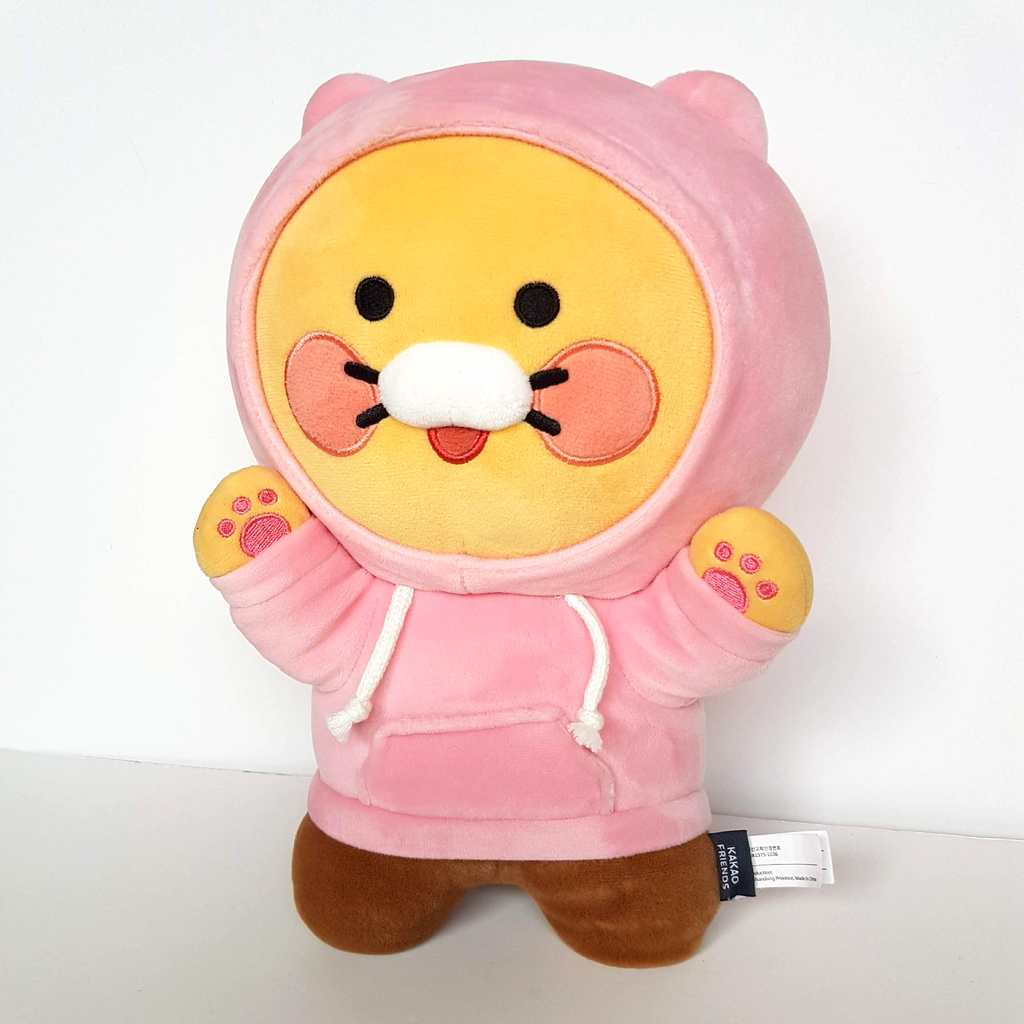 Kakao Friends PINK HOODIE CHOONSIK CAT Genuine 28cm Stuffed Animal Soft Toy CUTE2