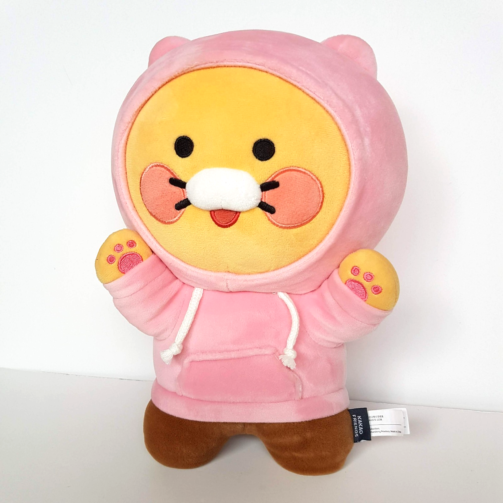 Kakao Friends PINK HOODIE CHOONSIK CAT Genuine 28cm Stuffed Animal Soft Toy CUTE2
