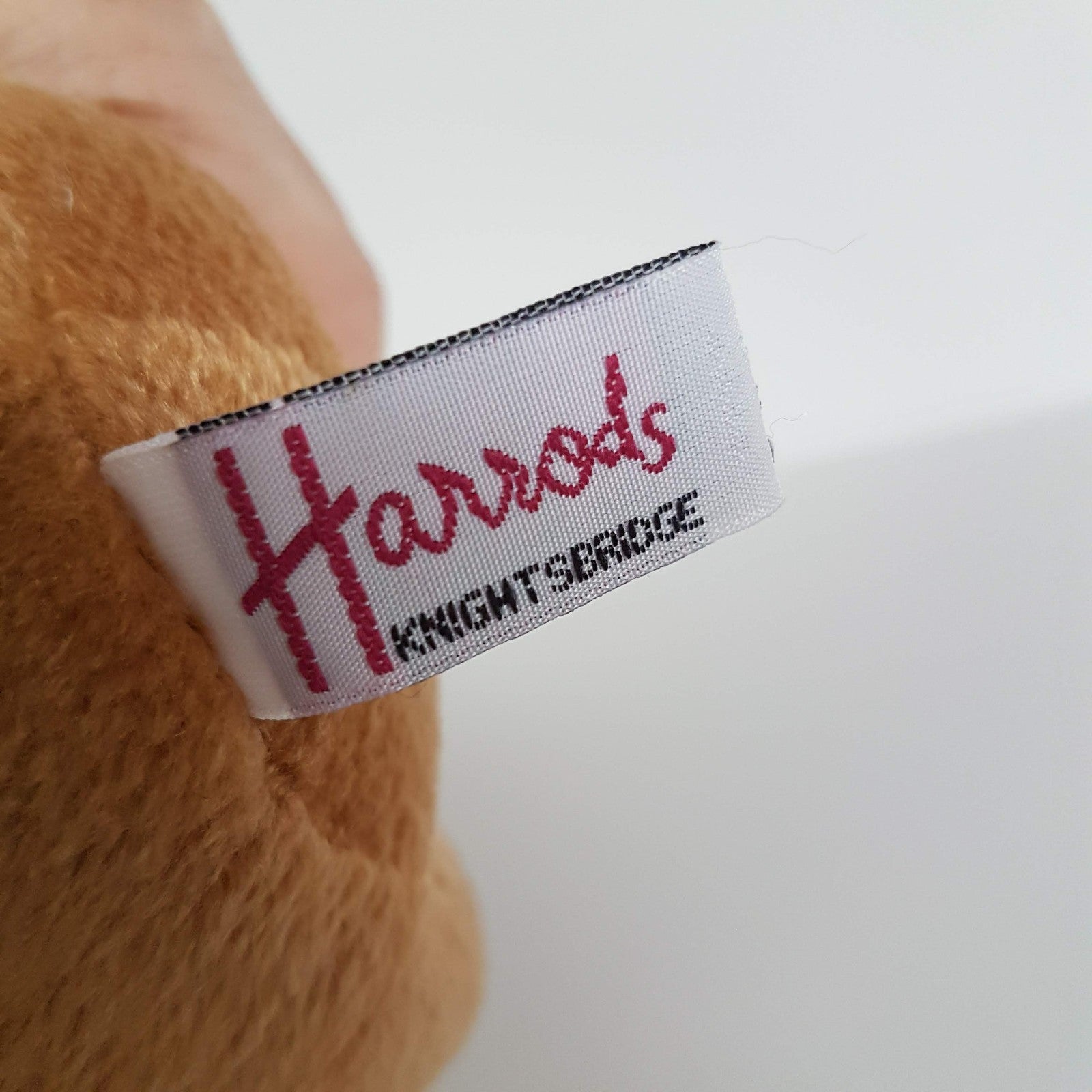 Harrods Knightsbridge TEDDY BEAR 15cm Stuffed Animal White Green Bow Soft Toy10