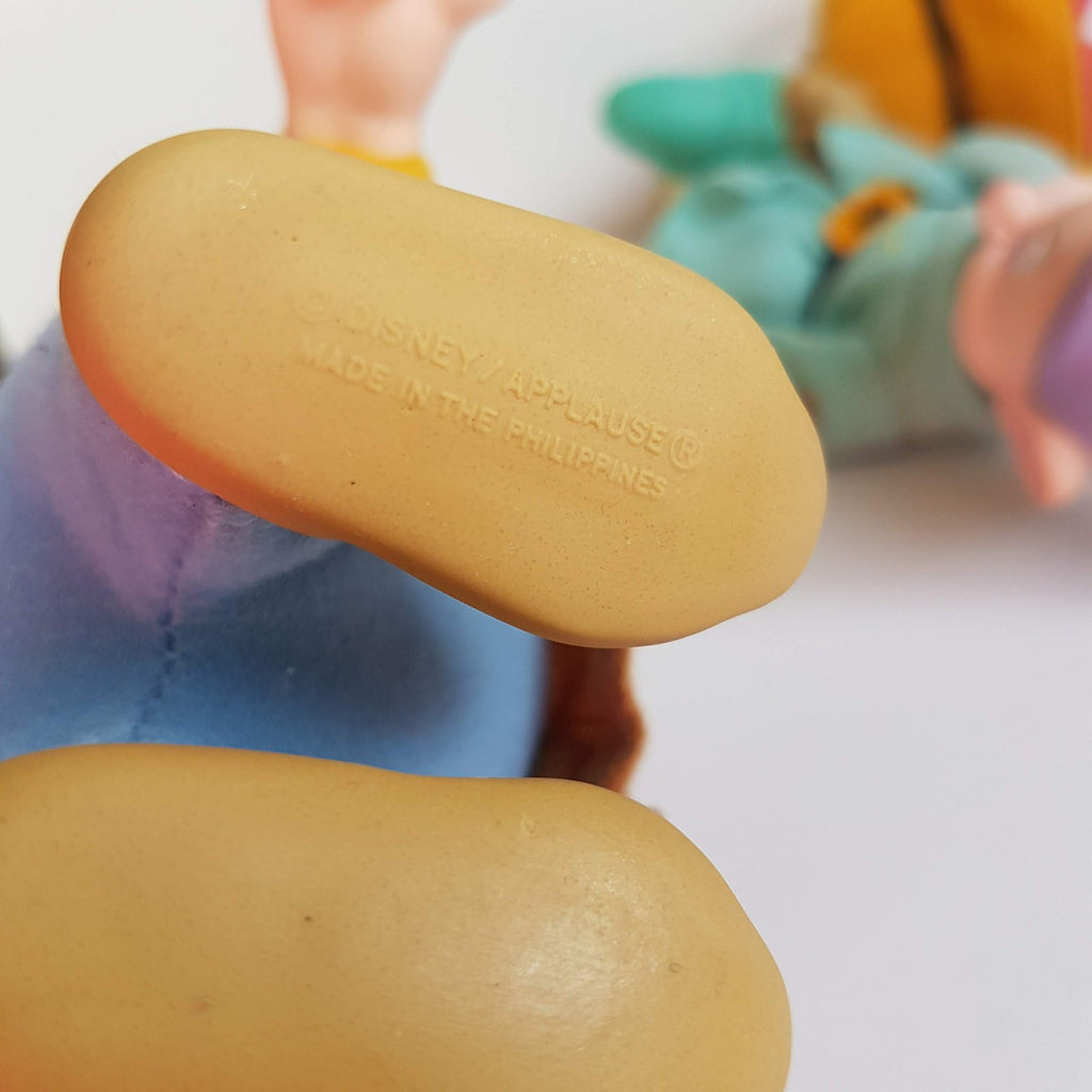 Applause SEVEN DWARFS Rubber Face Plush Soft Toy Dopey Bashful Happy Vintage Toy13