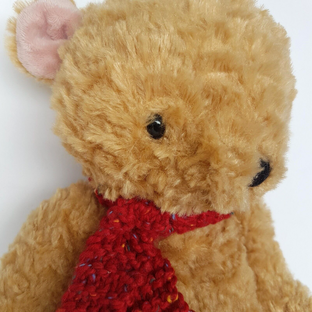 Tiger Tribe TEDDY BEAR Plush 30cm Stuffed Animal Super Soft Toy Red Scarf Cuddly7