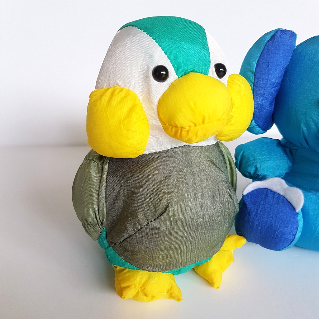 Freedom TAFFETA BIRD & ELEPHANT Vintage Parachute Plush Soft Toy Stuffed Animal1